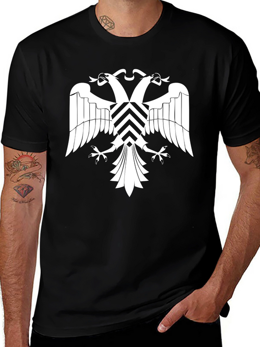 Black T-Shirt with Double Headed Eagle Graphic