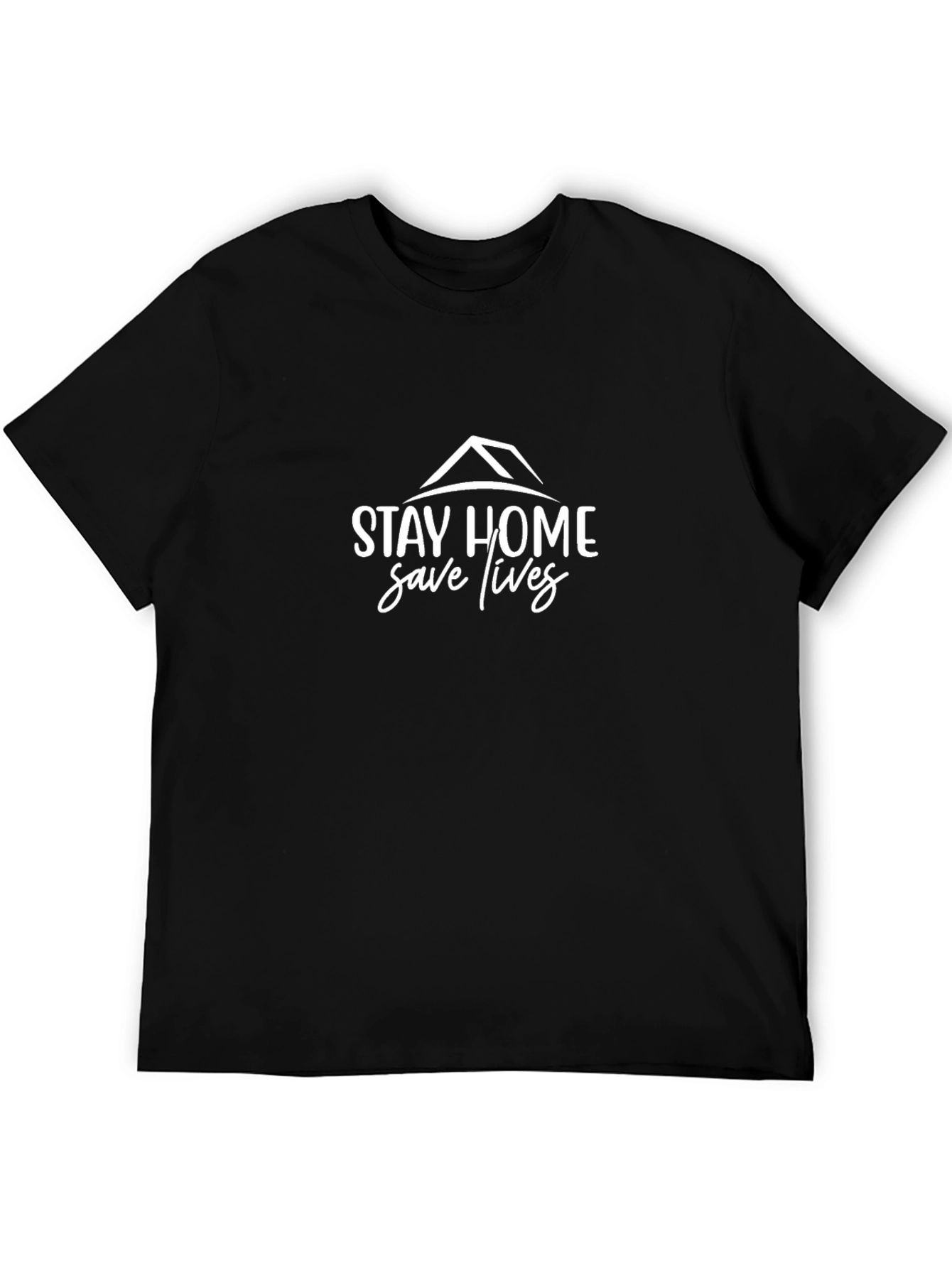 Stay Home Save Lives Graphic Tee - Black