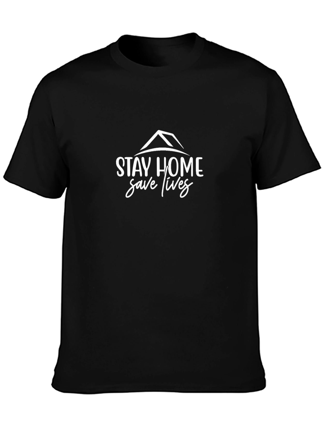 Stay Home Save Lives Graphic Tee - Black