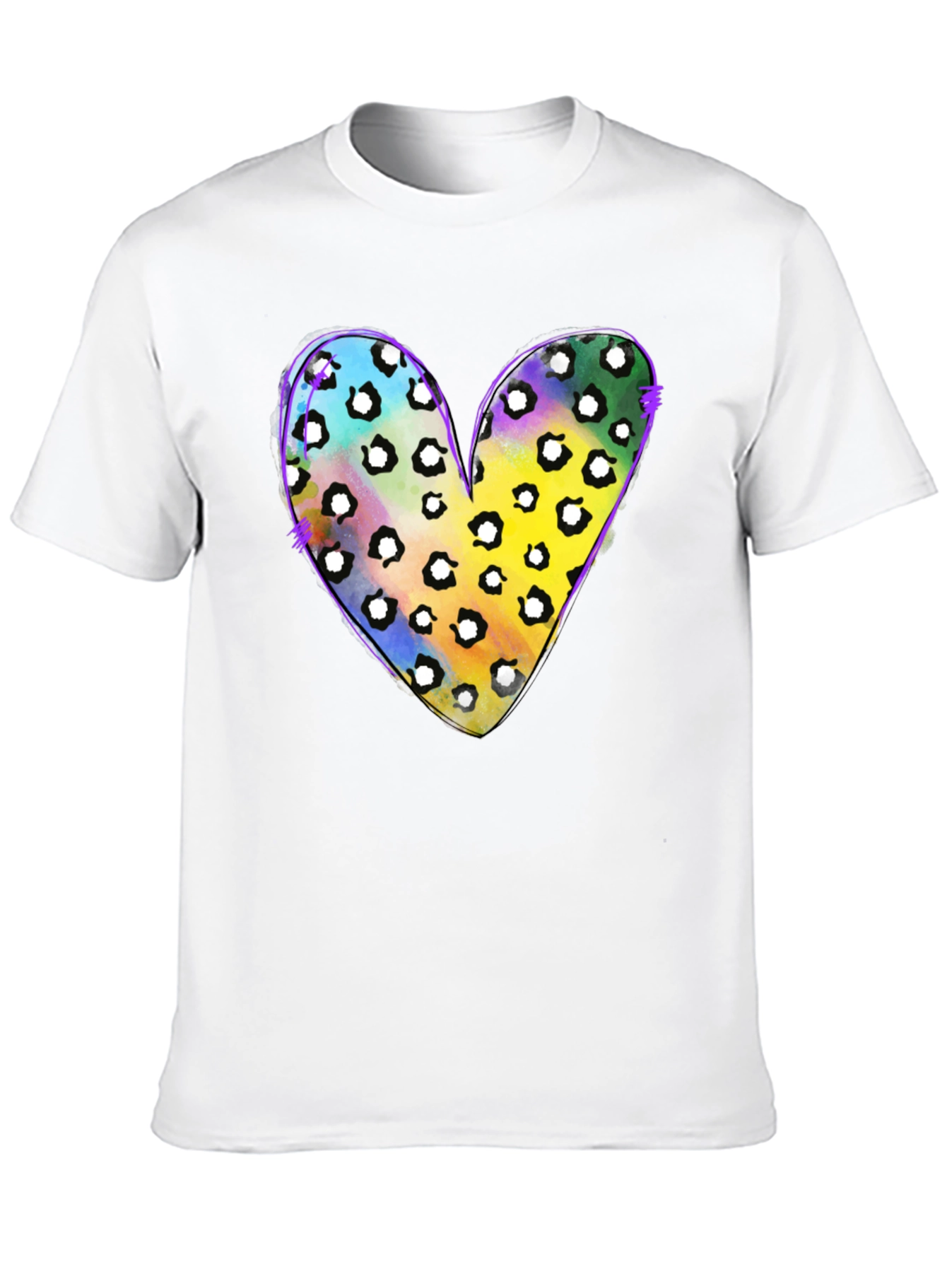 Leopard Heart Graphic Tee - Mardi Gras Style