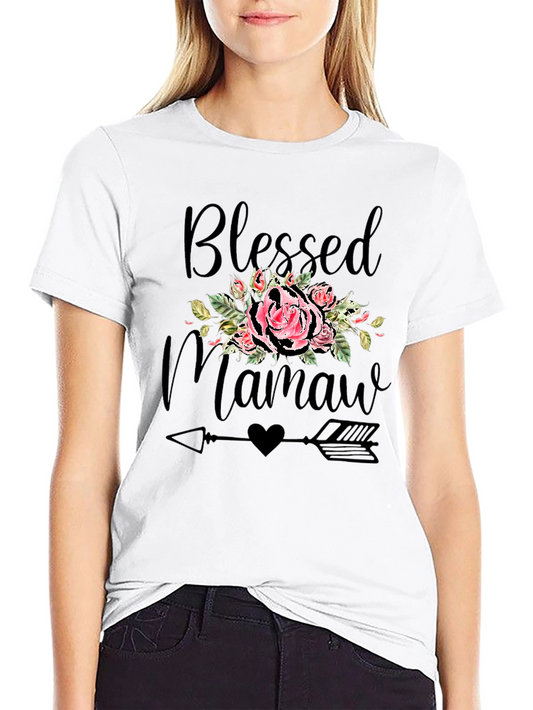 Blessed Mamaw Floral T-Shirt - Gift for Grandma