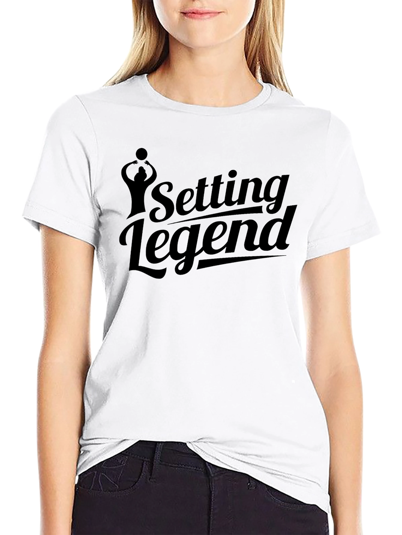 Setting Legend Black T-Shirt Volleyball Fan Gift