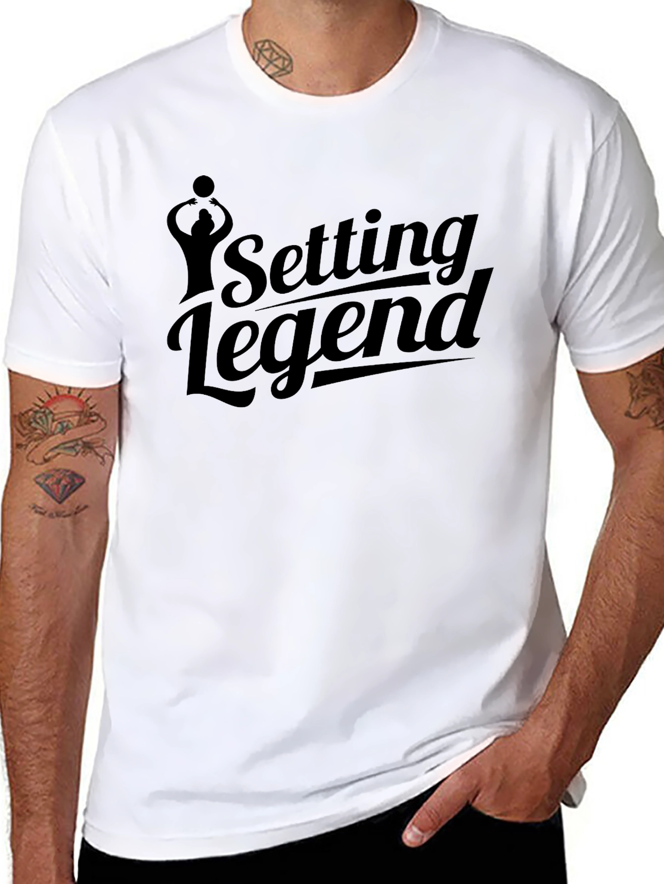 Setting Legend Black T-Shirt Volleyball Fan Gift