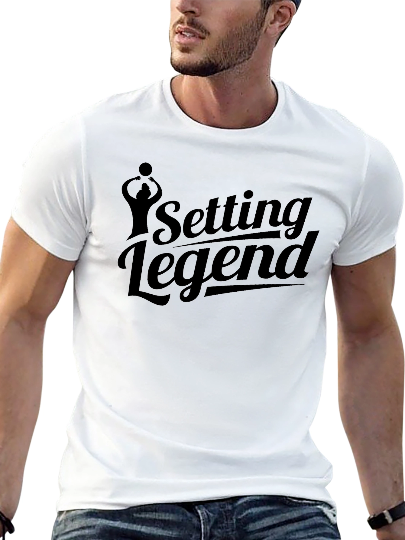 Setting Legend Black T-Shirt Volleyball Fan Gift