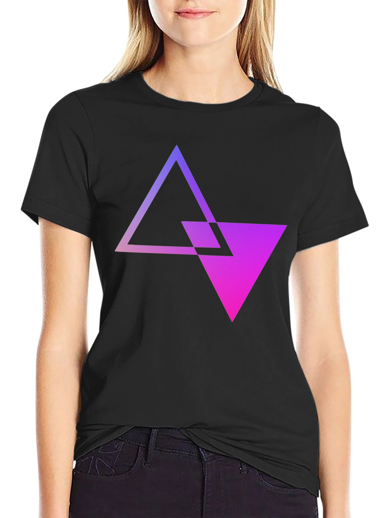 Abstract Gradient Triangle T-Shirt - Modern Graphic Tee