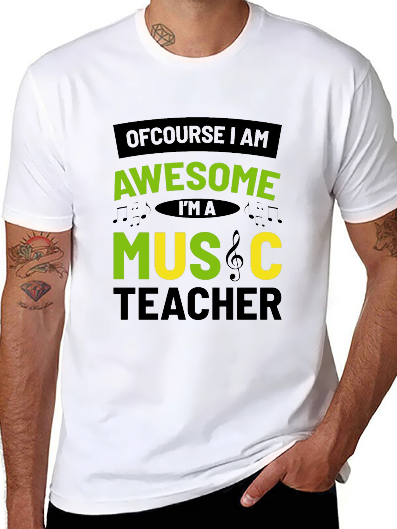 Awesome Music Teacher T-Shirt - Black
