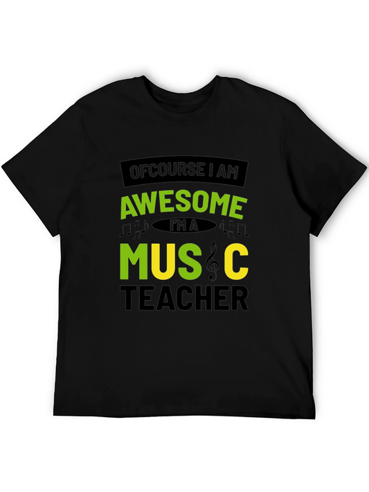 Awesome Music Teacher T-Shirt - Black