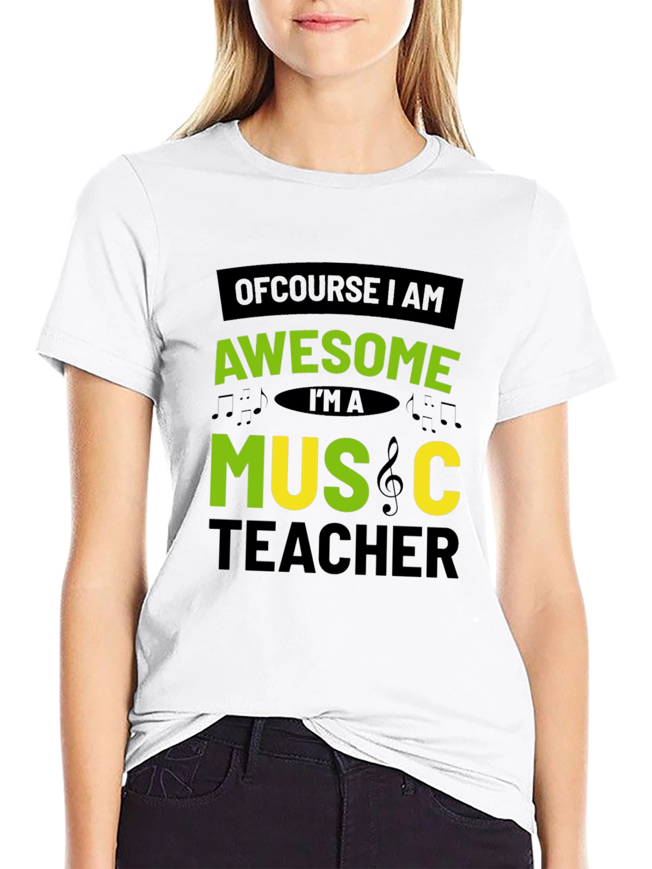 Awesome Music Teacher T-Shirt - Black
