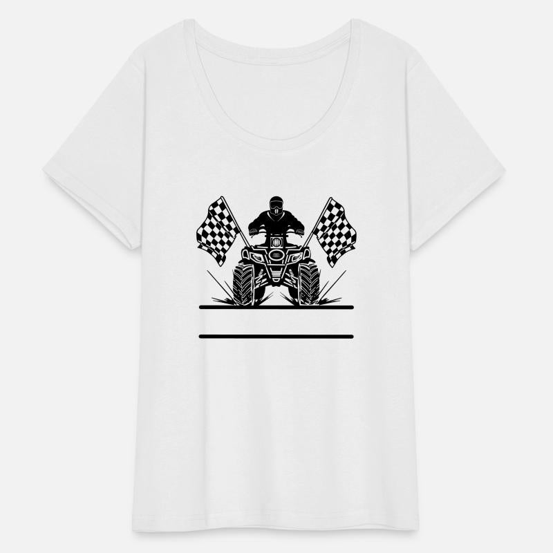 Quad bike with finish flags front view banner