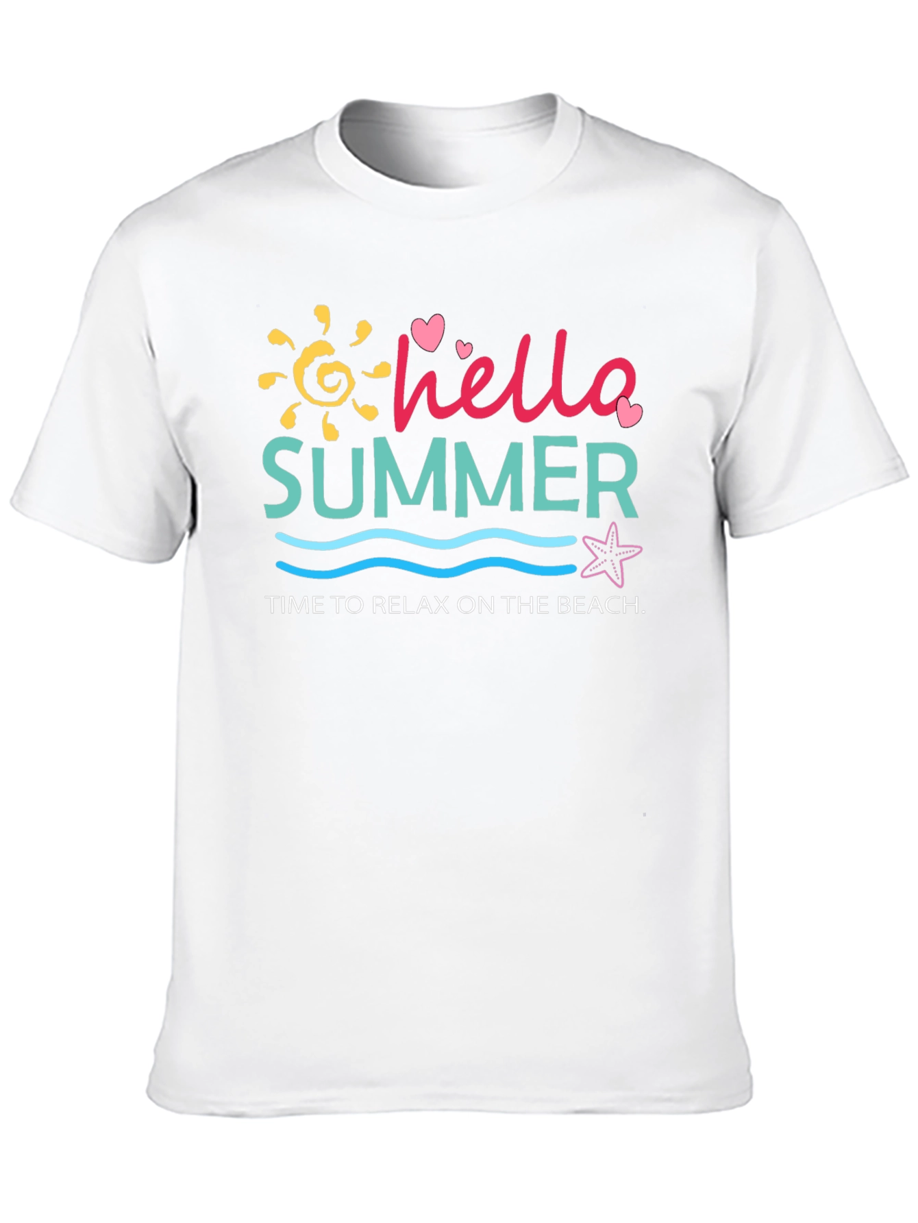 Hello Summer Graphic T-Shirt - Relax on the Beach