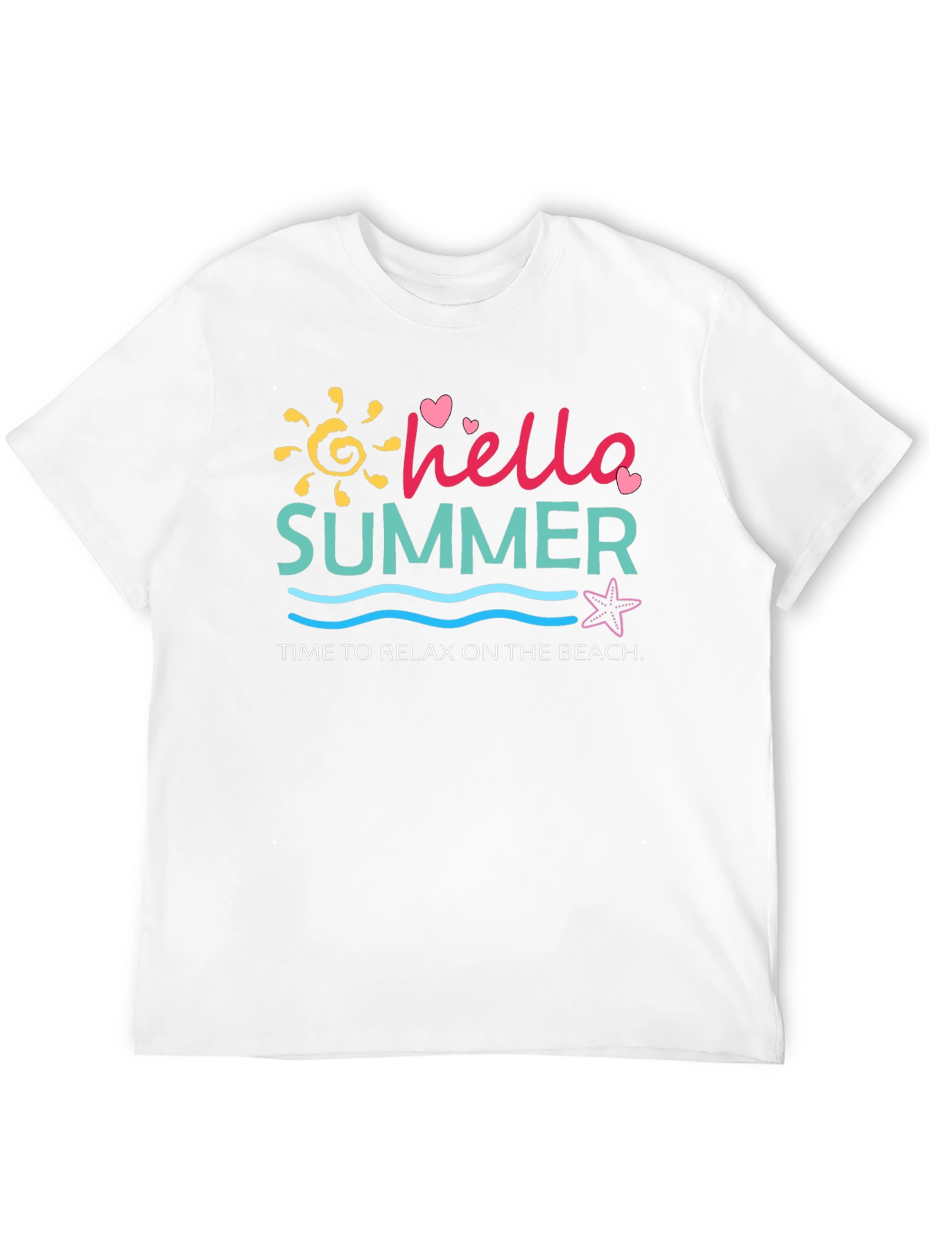 Hello Summer Graphic T-Shirt - Relax on the Beach