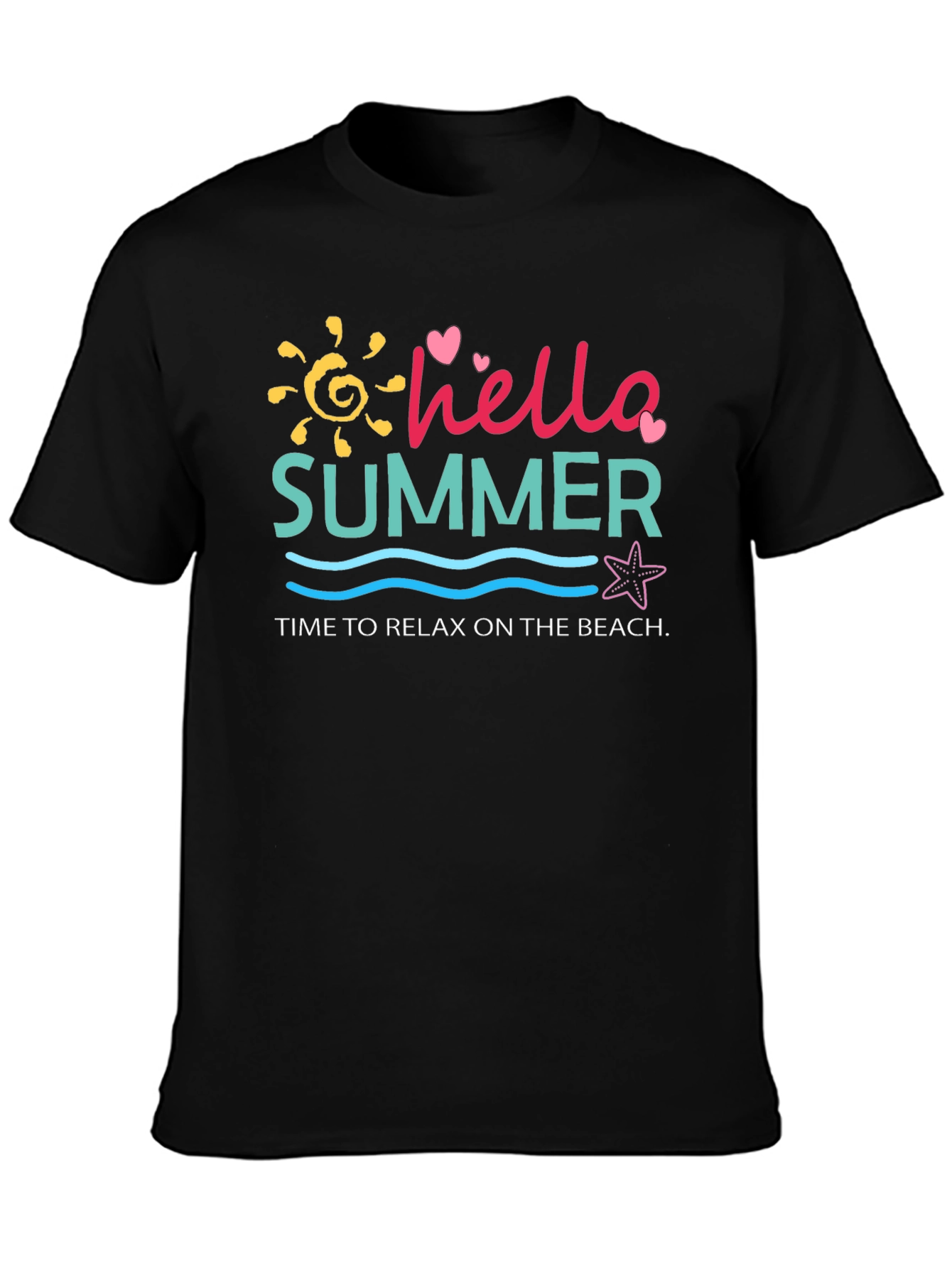 Hello Summer Graphic T-Shirt - Relax on the Beach
