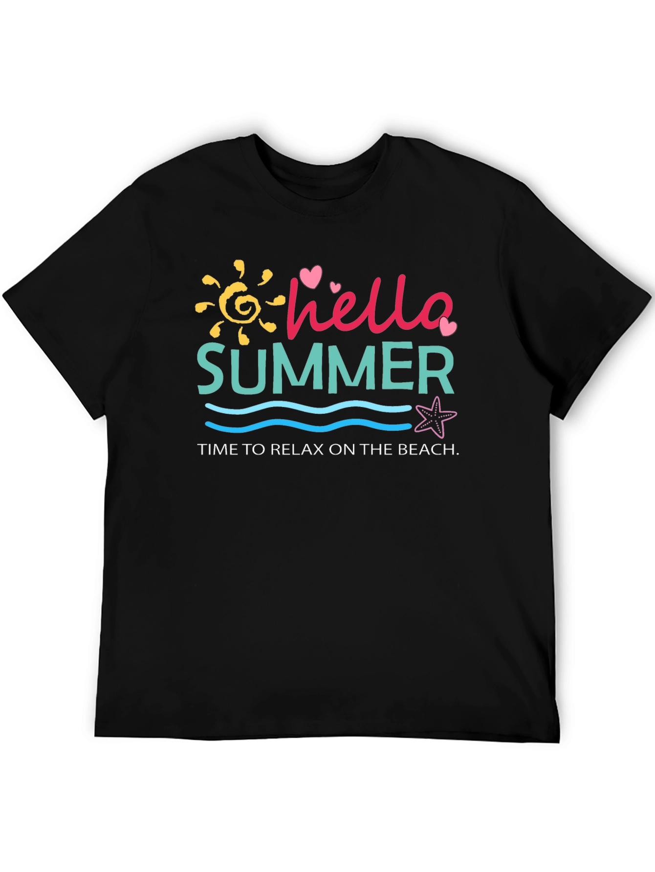 Hello Summer Graphic T-Shirt - Relax on the Beach