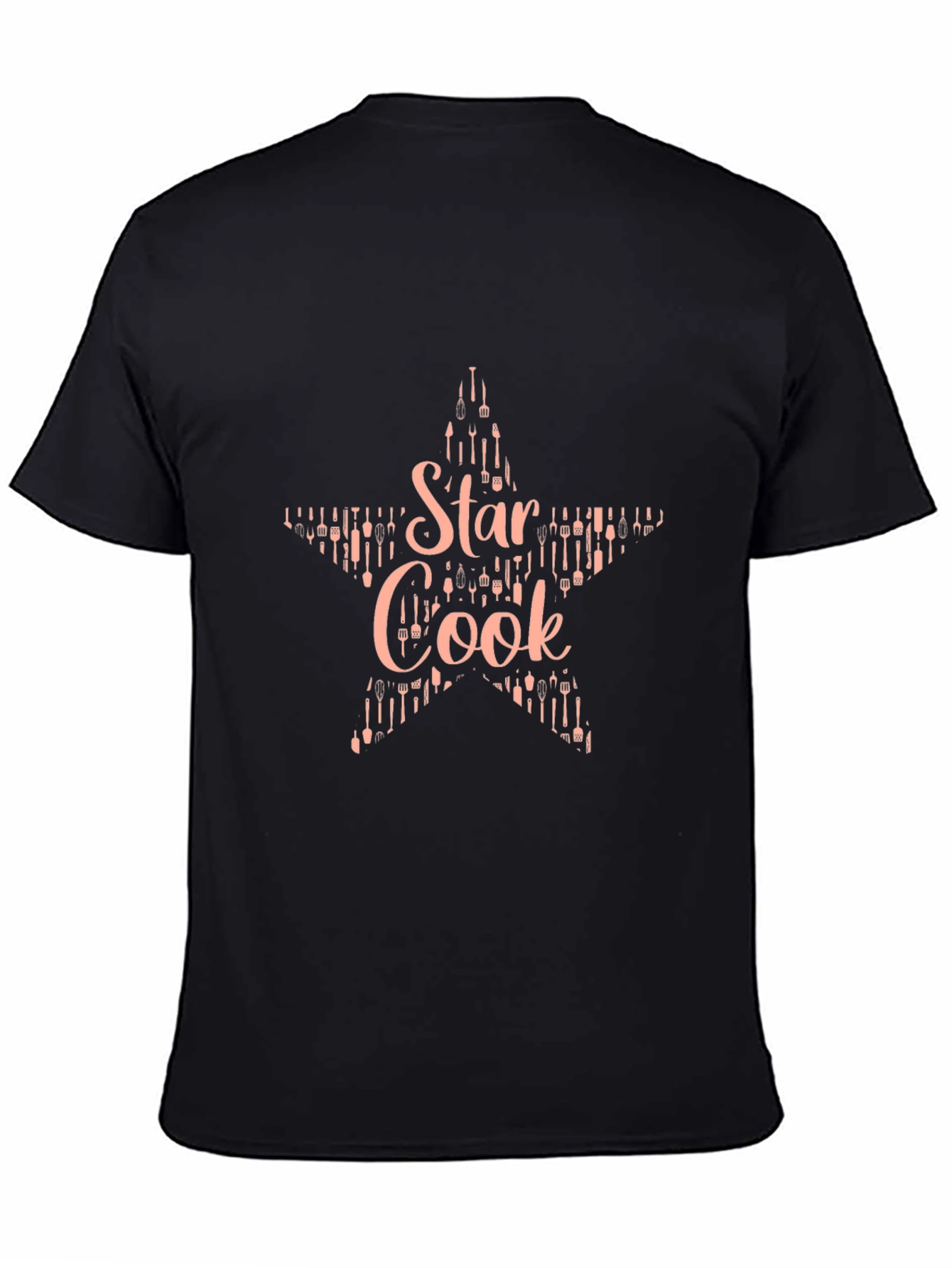Star Cook Black T-Shirt - Culinary Master Chef Design