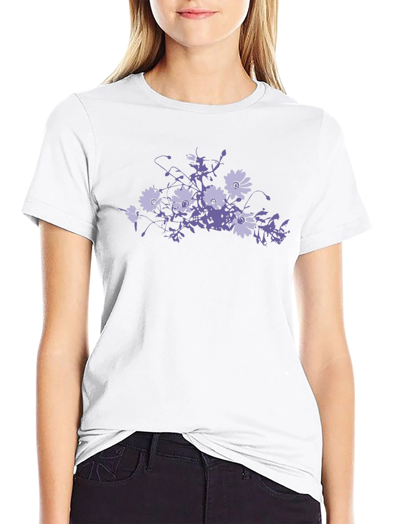 Floral Graphic Black T-Shirt