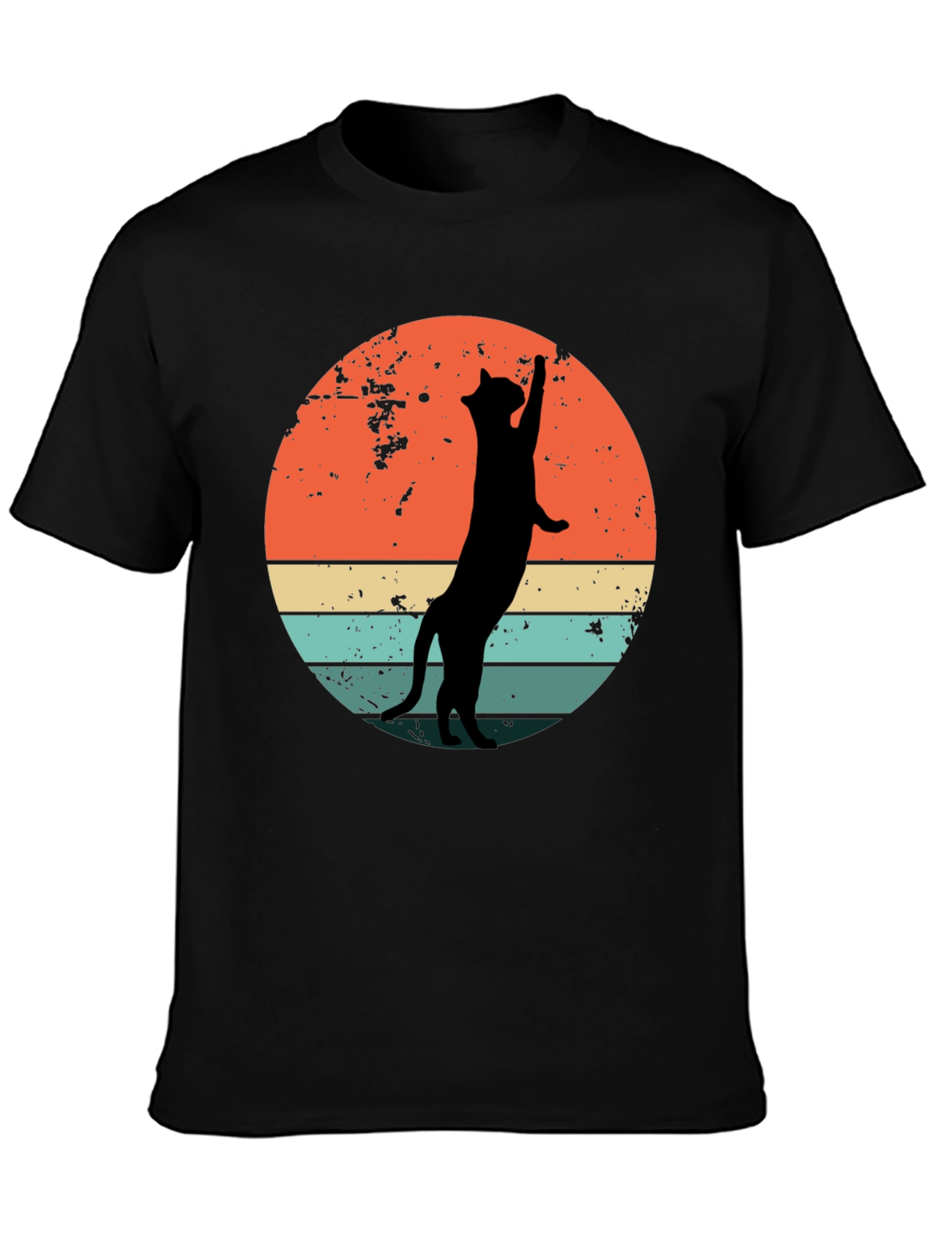 Retro Cat Silhouette Graphic Tee
