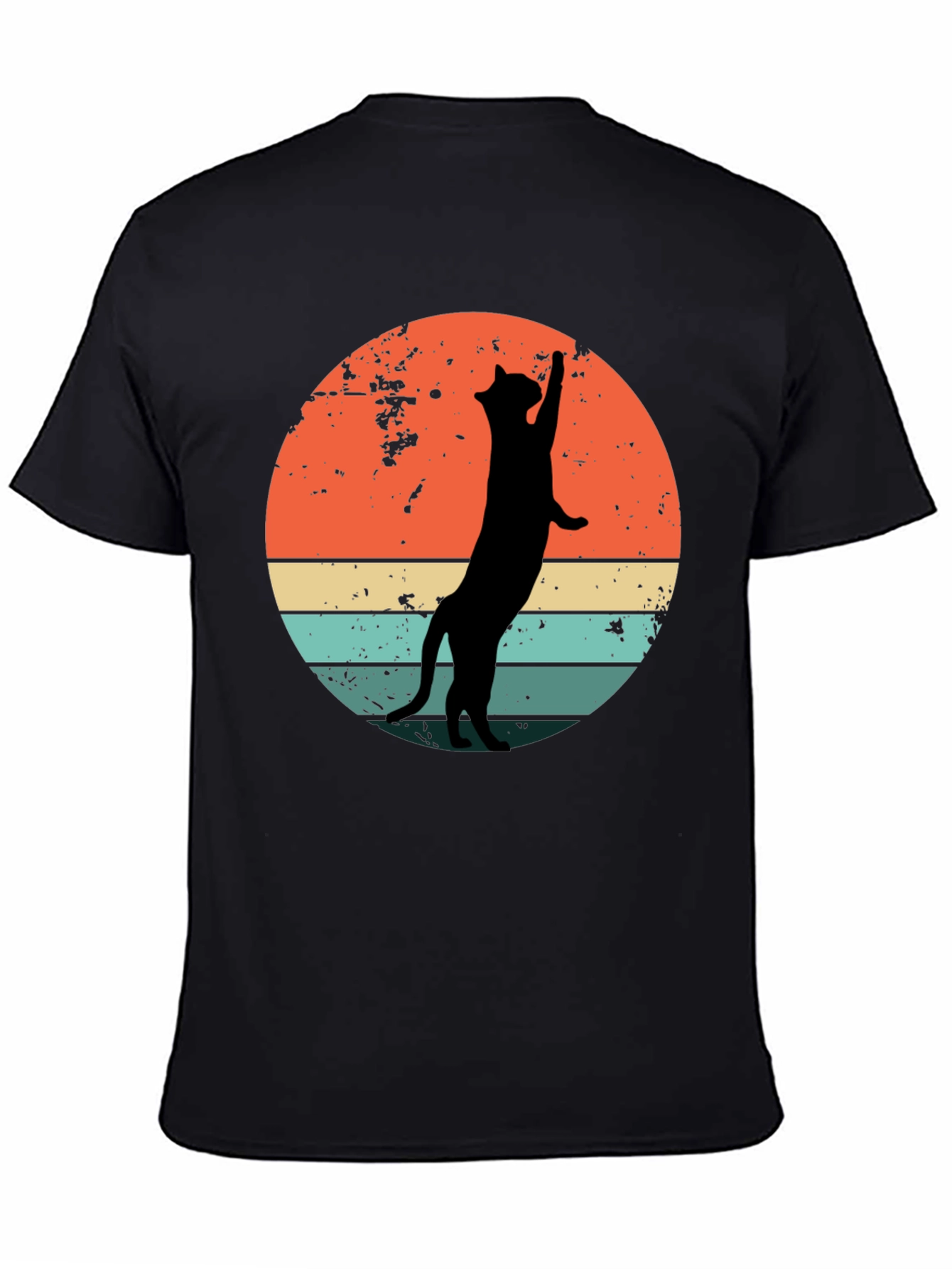 Retro Cat Silhouette Graphic Tee