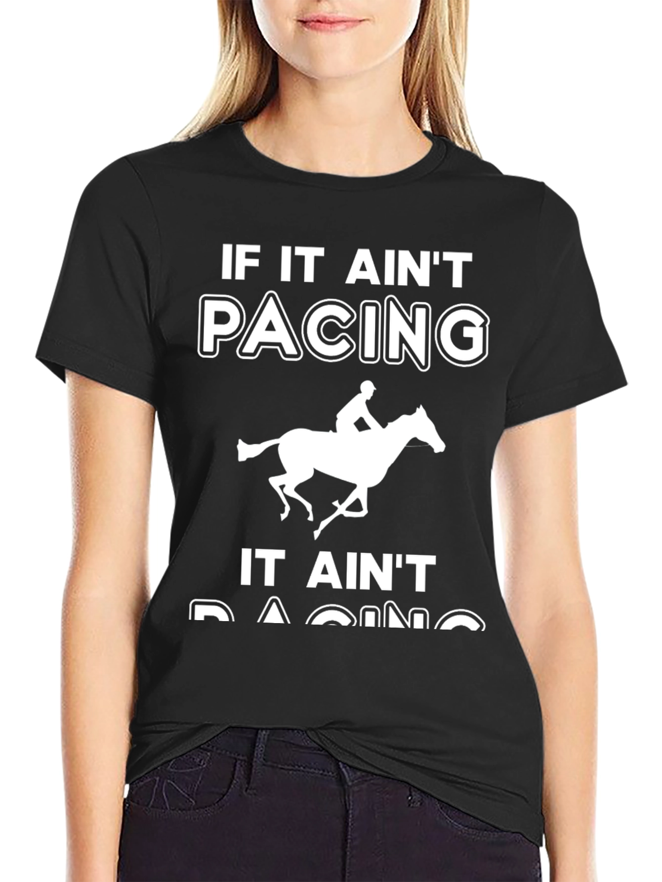 Pacing Horse Racer Graphic T-Shirt