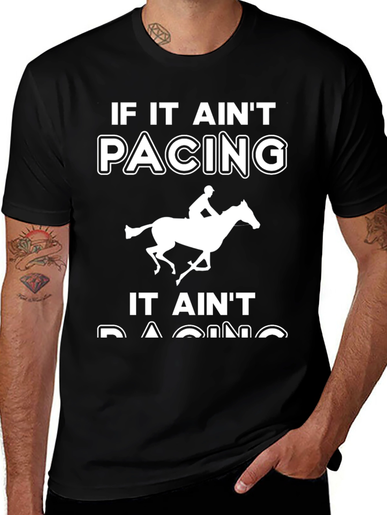 Pacing Horse Racer Graphic T-Shirt