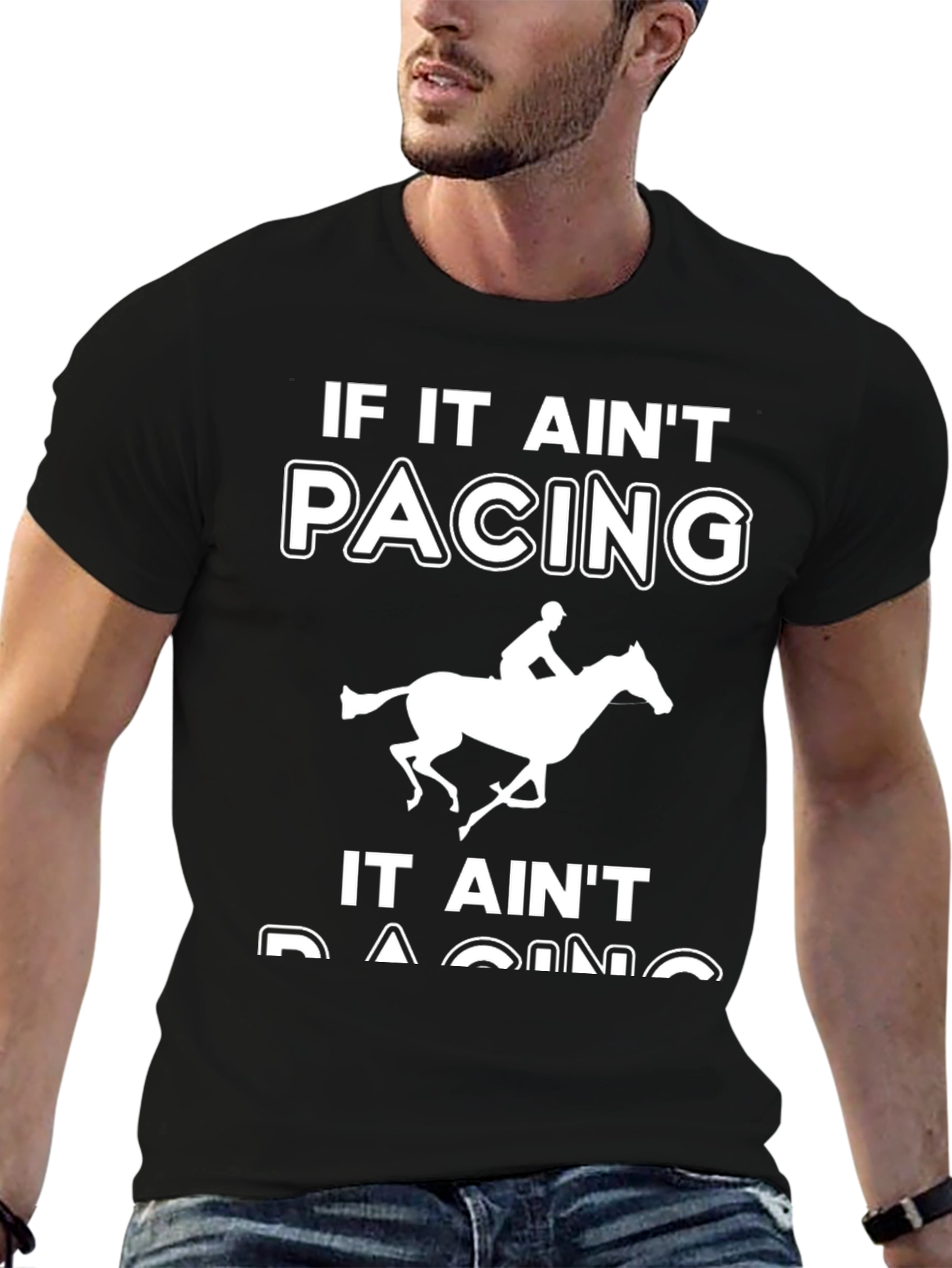 Pacing Horse Racer Graphic T-Shirt