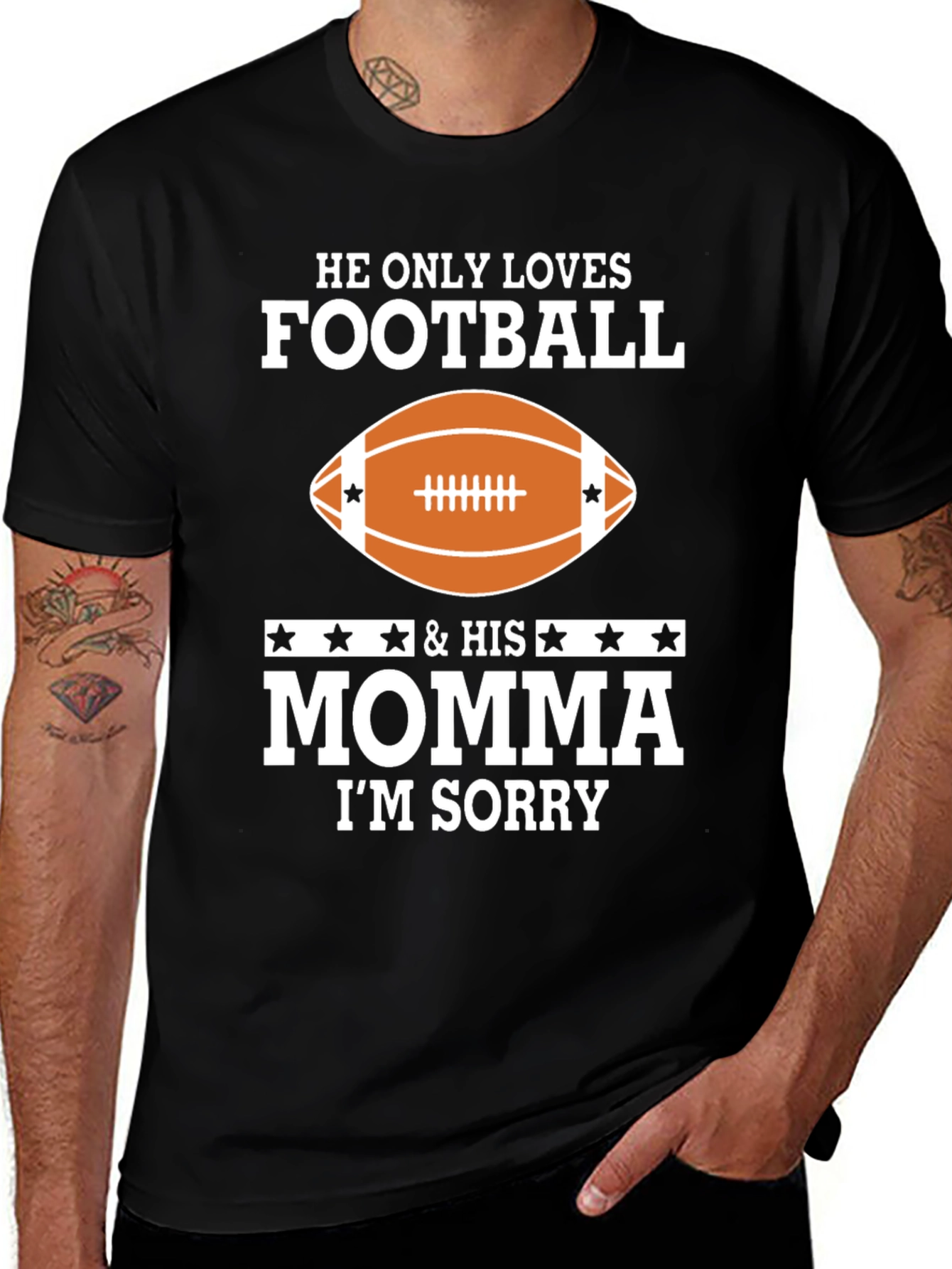 He Loves Football & Momma T-Shirt