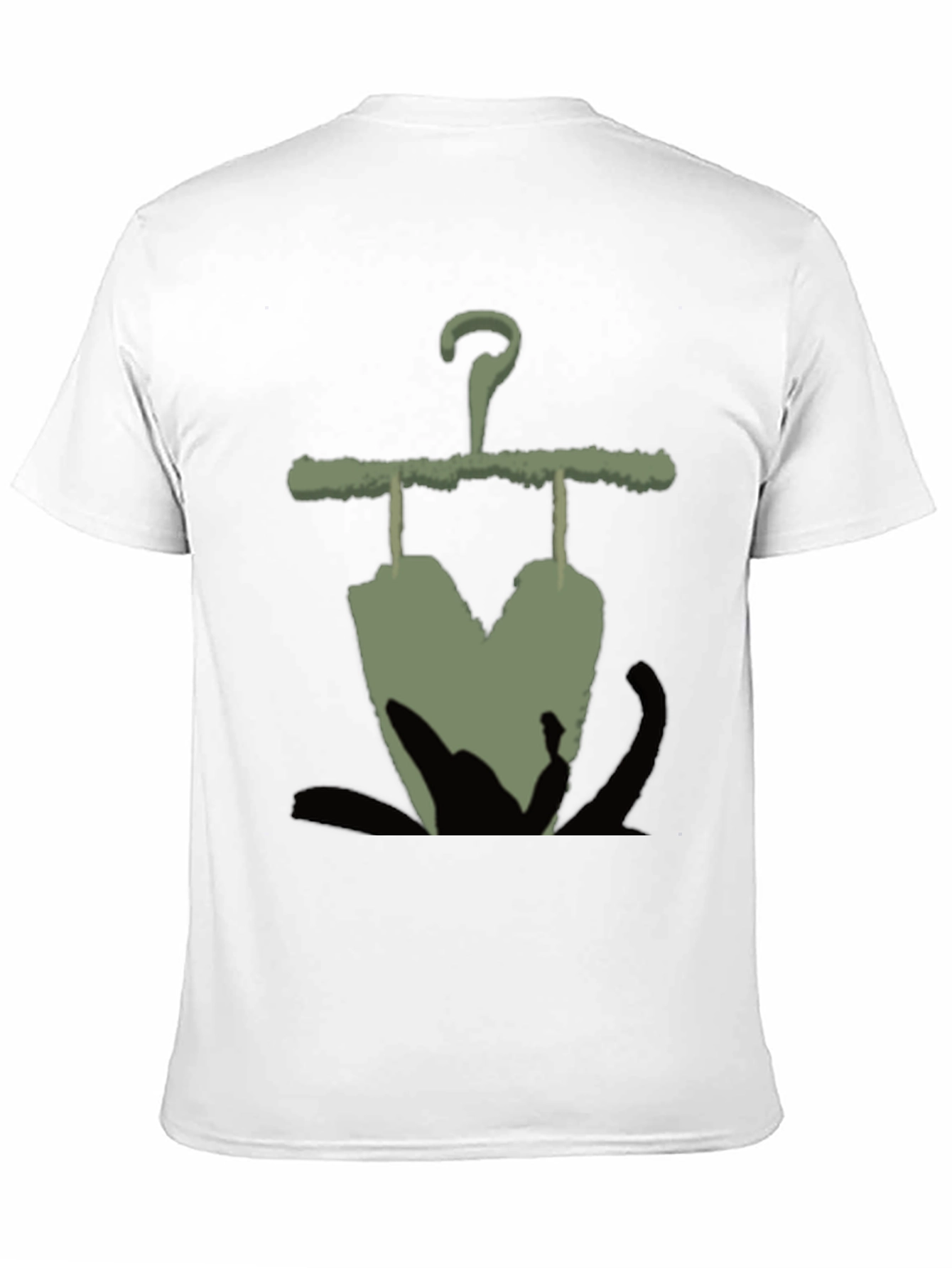 Mens Black T-Shirt with Unique Hanger Print