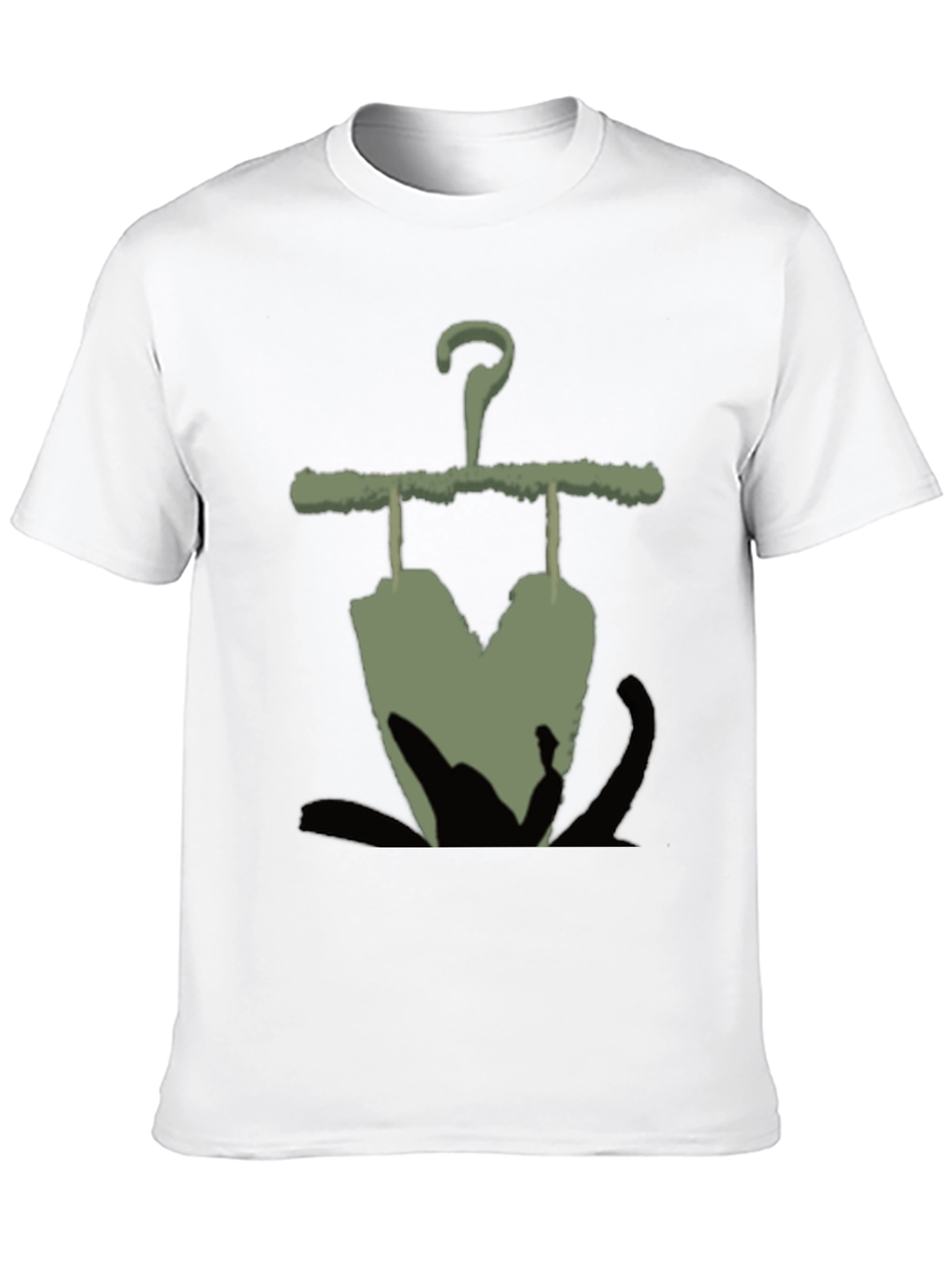 Mens Black T-Shirt with Unique Hanger Print