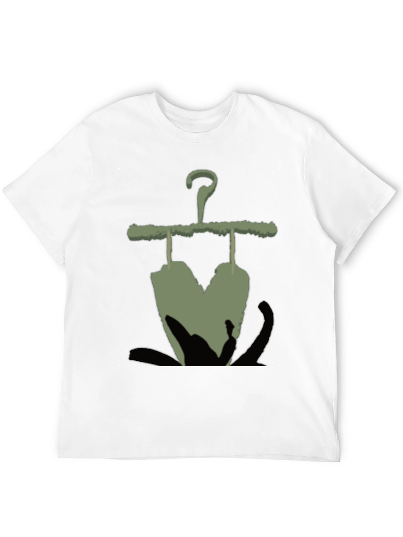 Mens Black T-Shirt with Unique Hanger Print