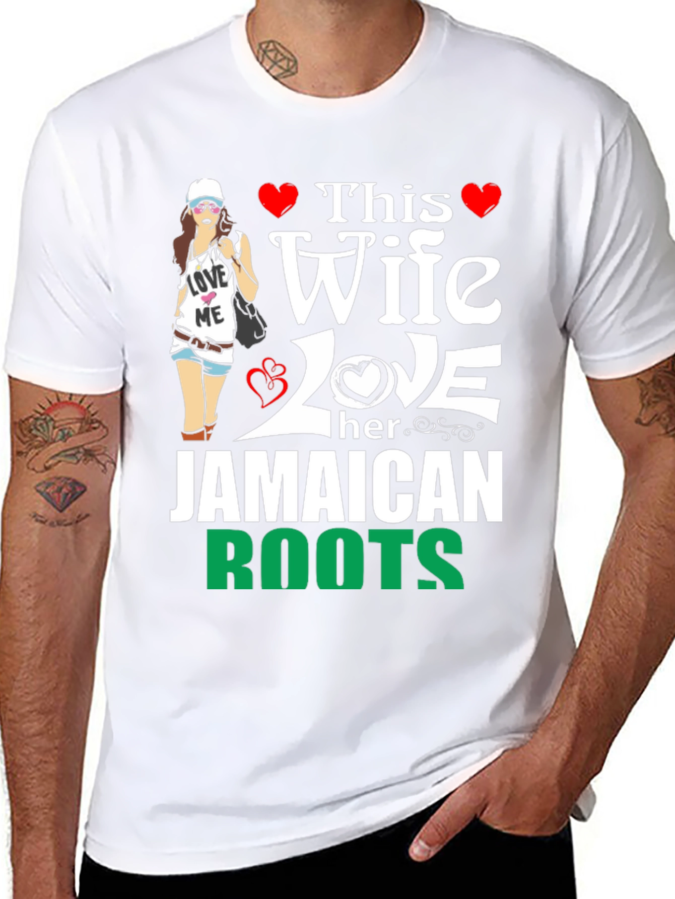 Jamaican Roots Wife Novelty T-Shirt