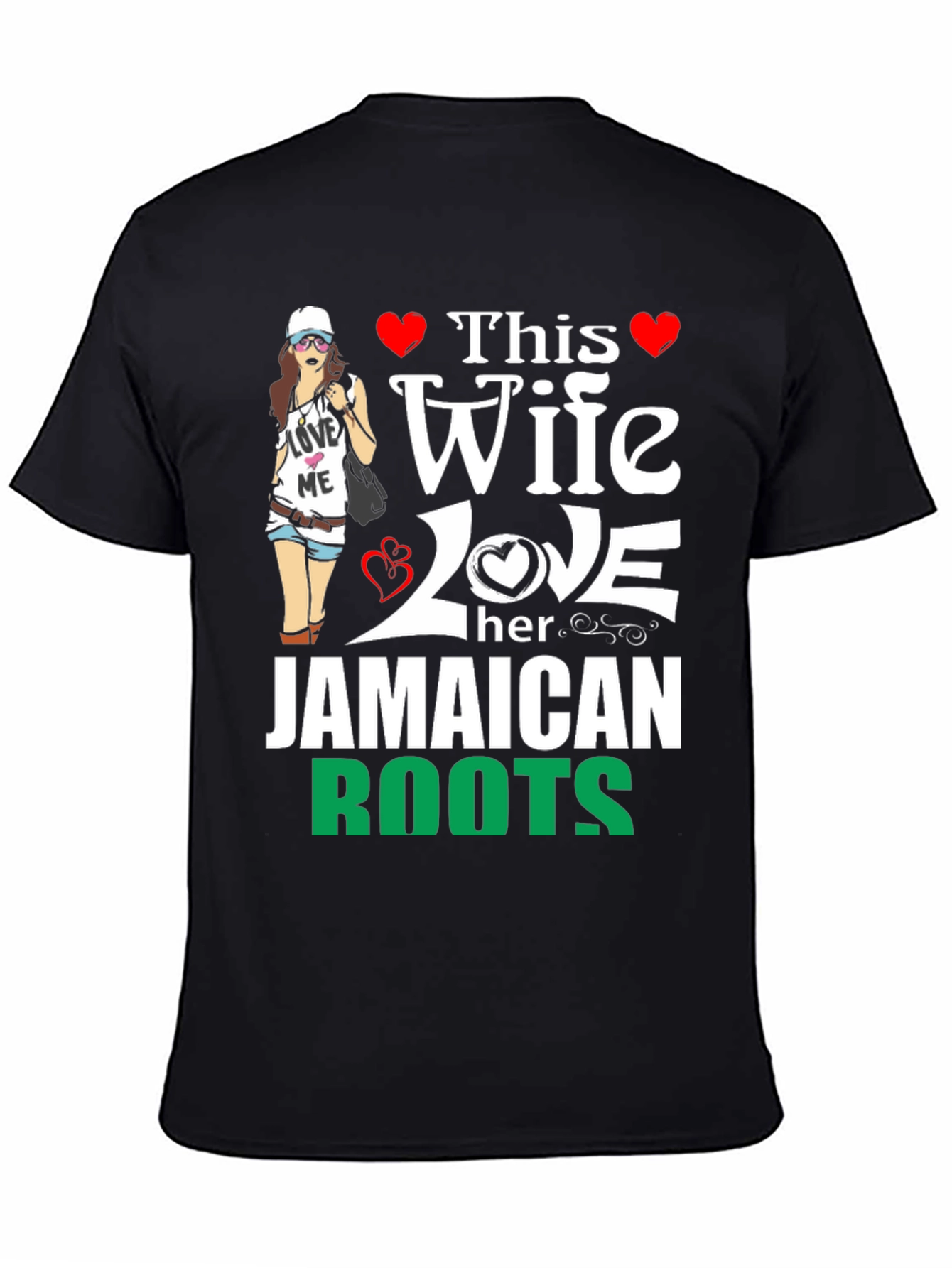 Jamaican Roots Wife Novelty T-Shirt