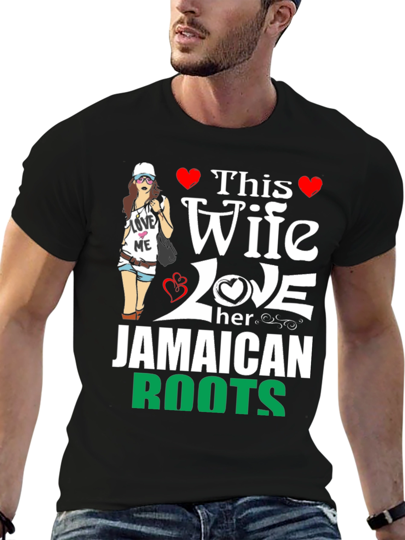 Jamaican Roots Wife Novelty T-Shirt