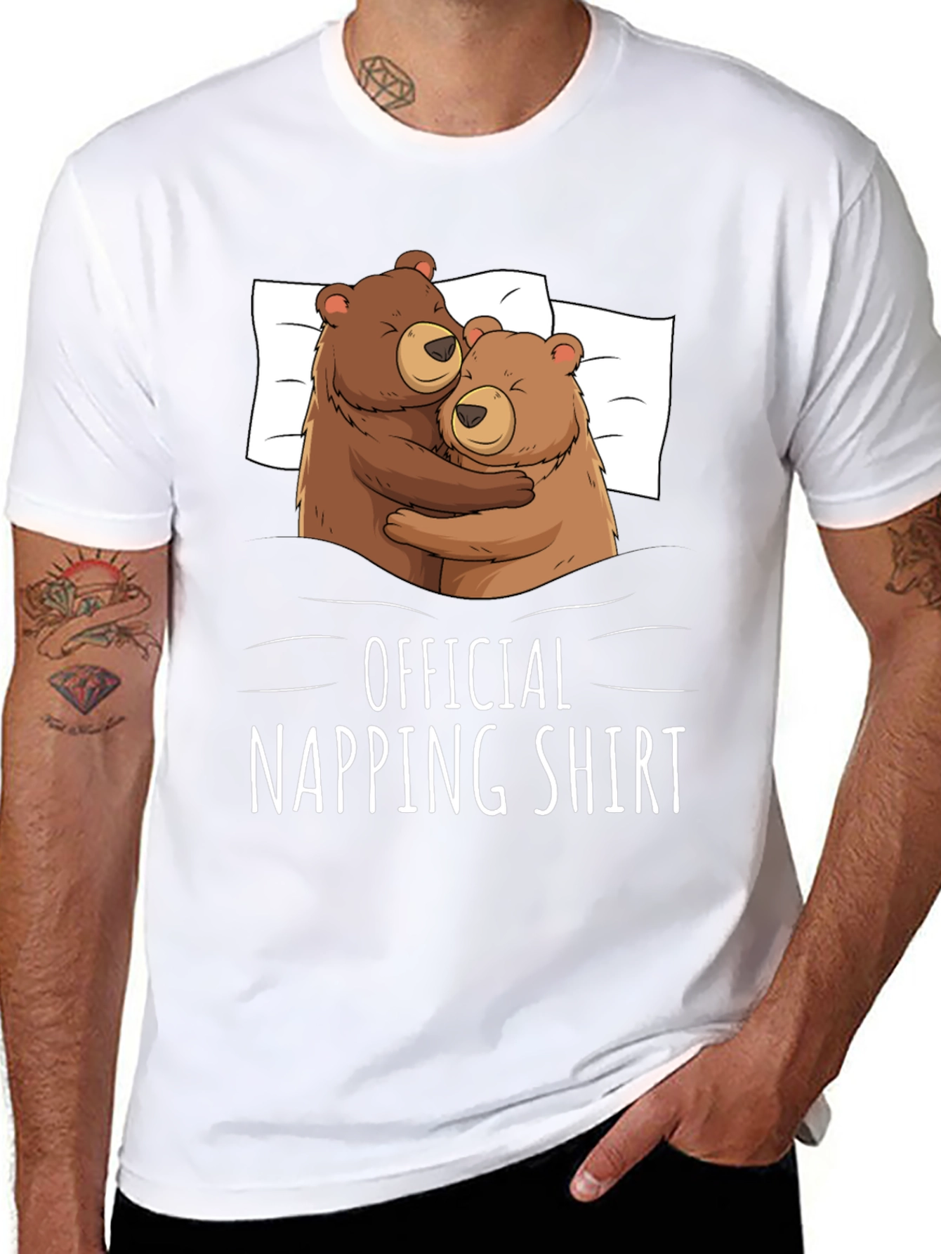 Official Napping Shirt - Cute Bear Hug Graphic Tee