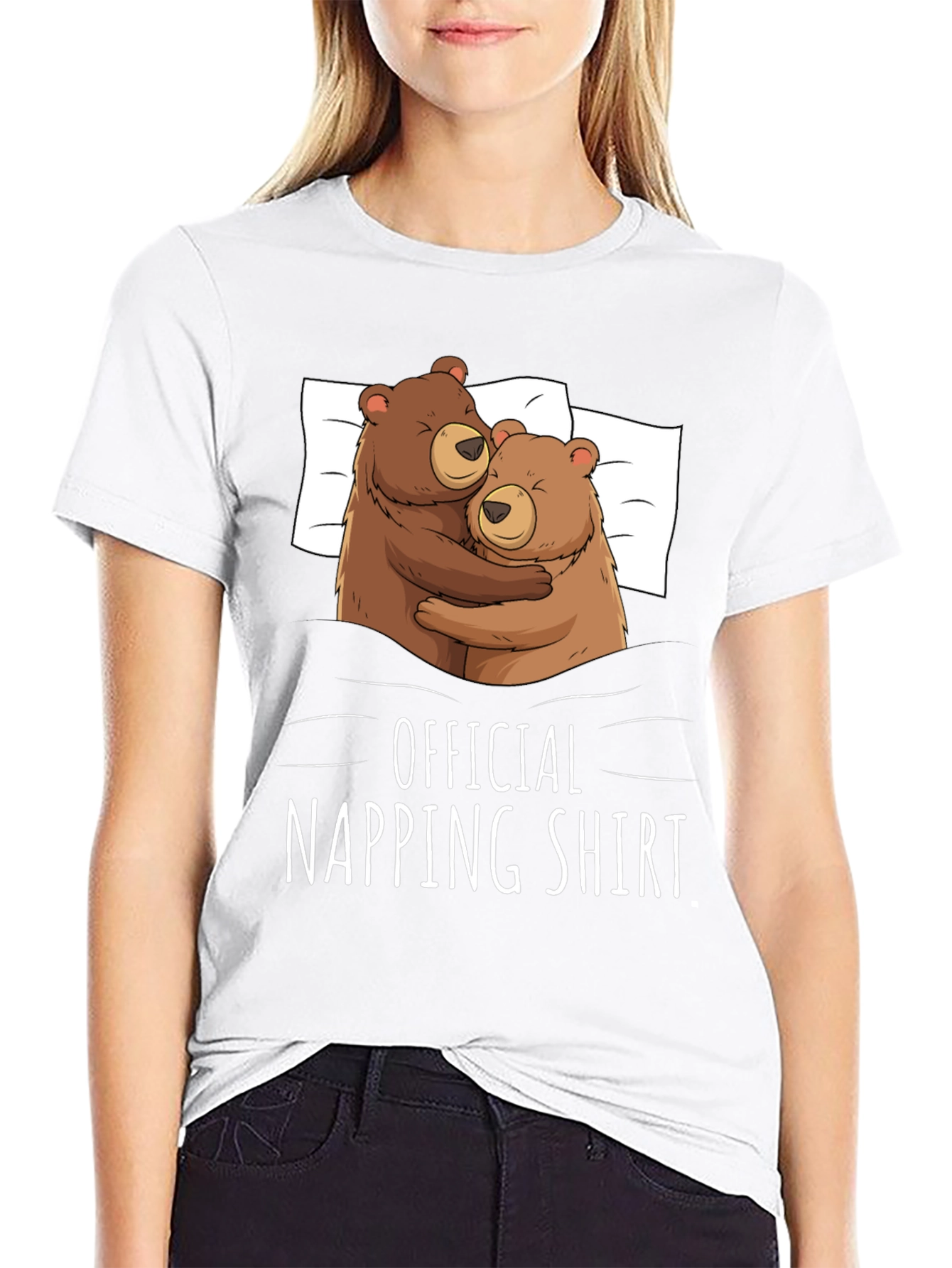 Official Napping Shirt - Cute Bear Hug Graphic Tee