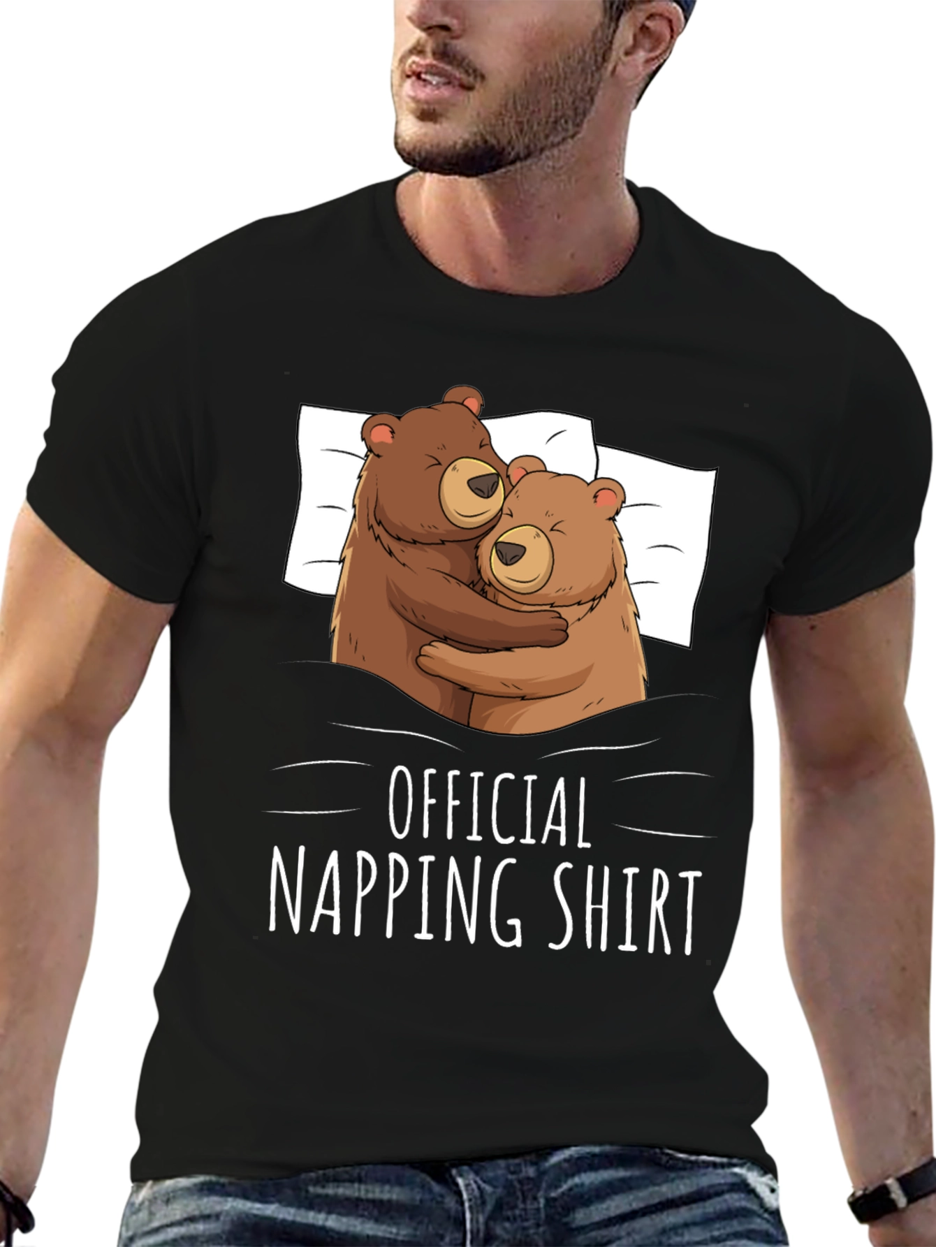 Official Napping Shirt - Cute Bear Hug Graphic Tee