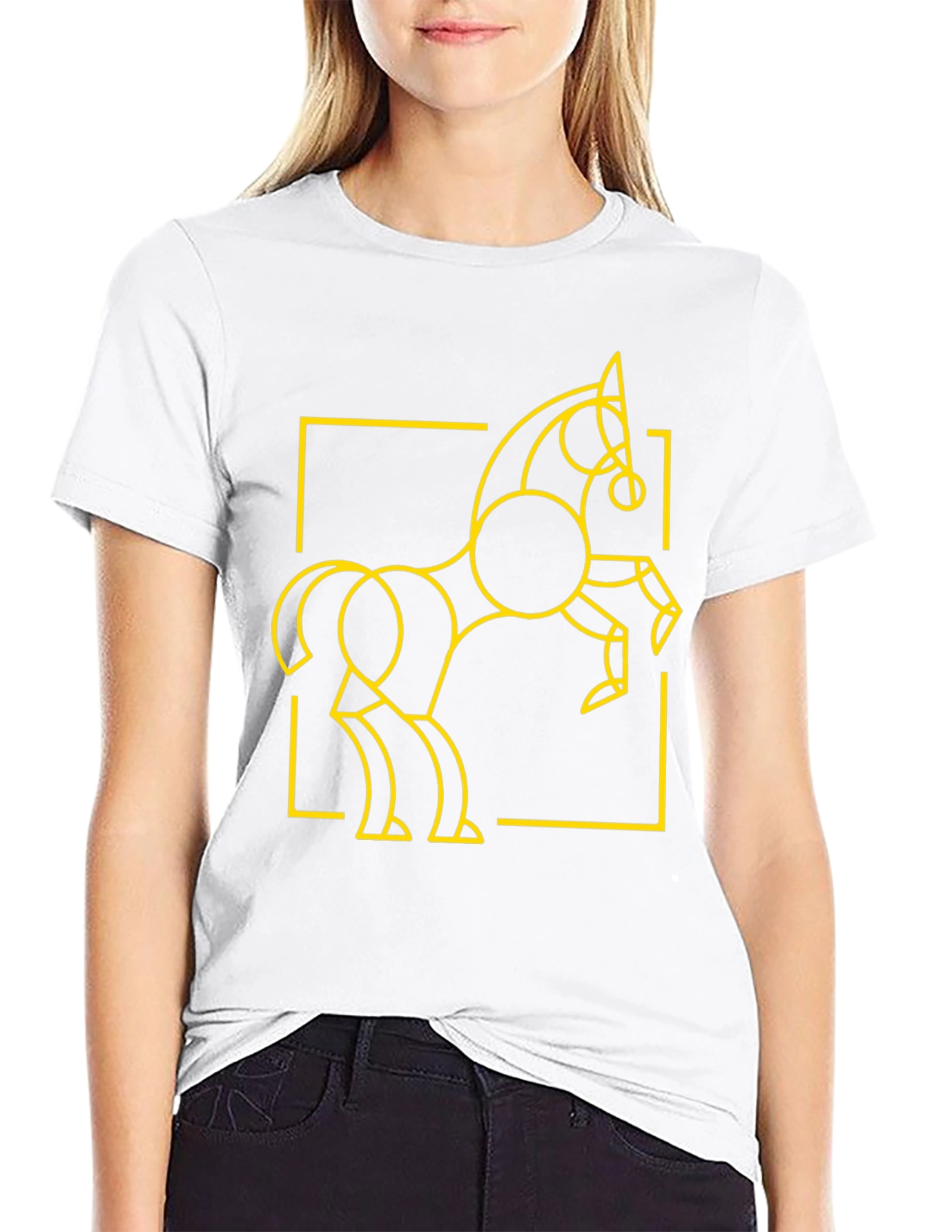 Geometric Horse T-Shirt - Modern Art Design