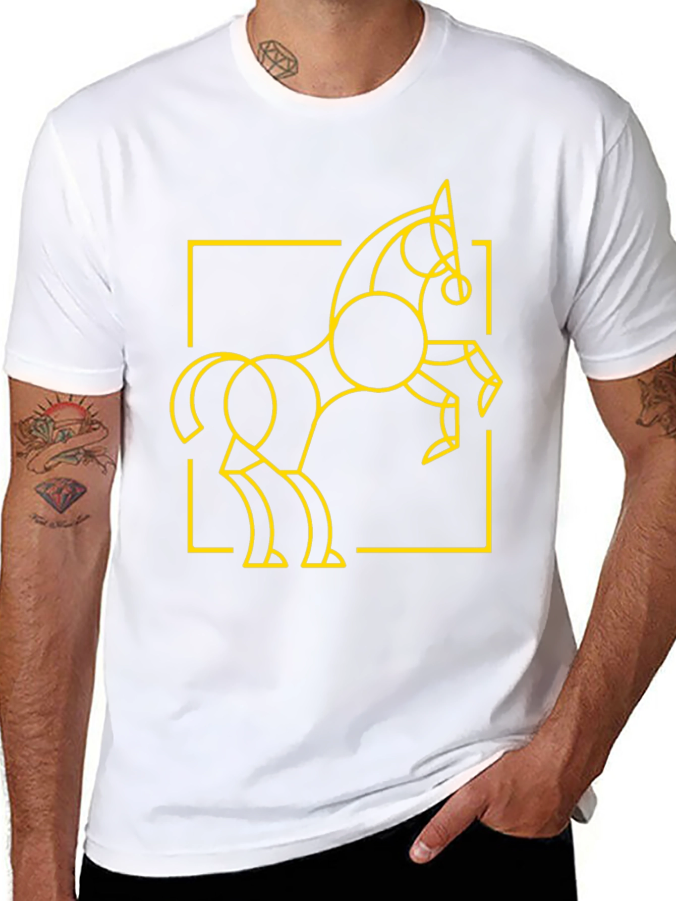 Geometric Horse T-Shirt - Modern Art Design