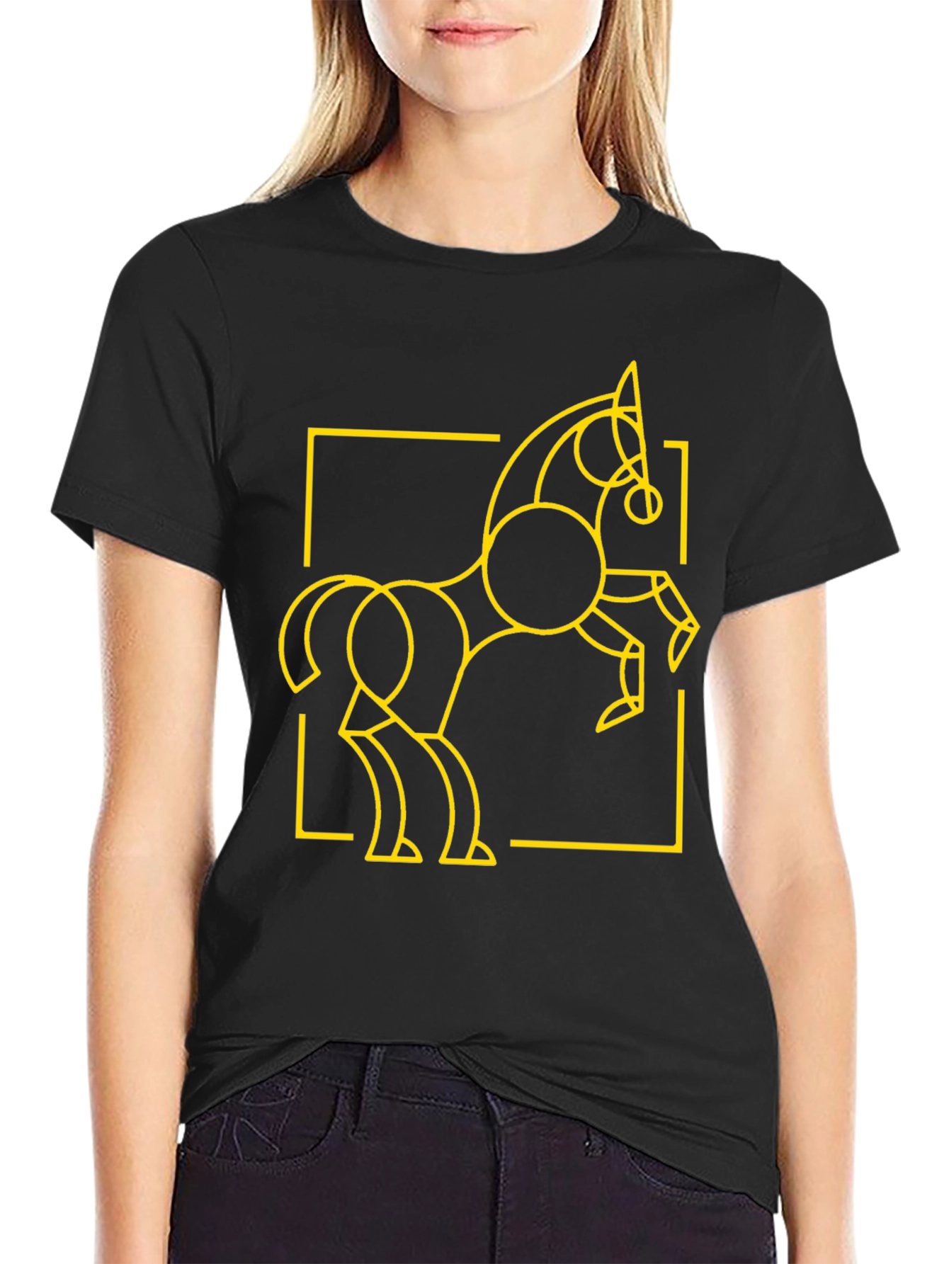 Geometric Horse T-Shirt - Modern Art Design