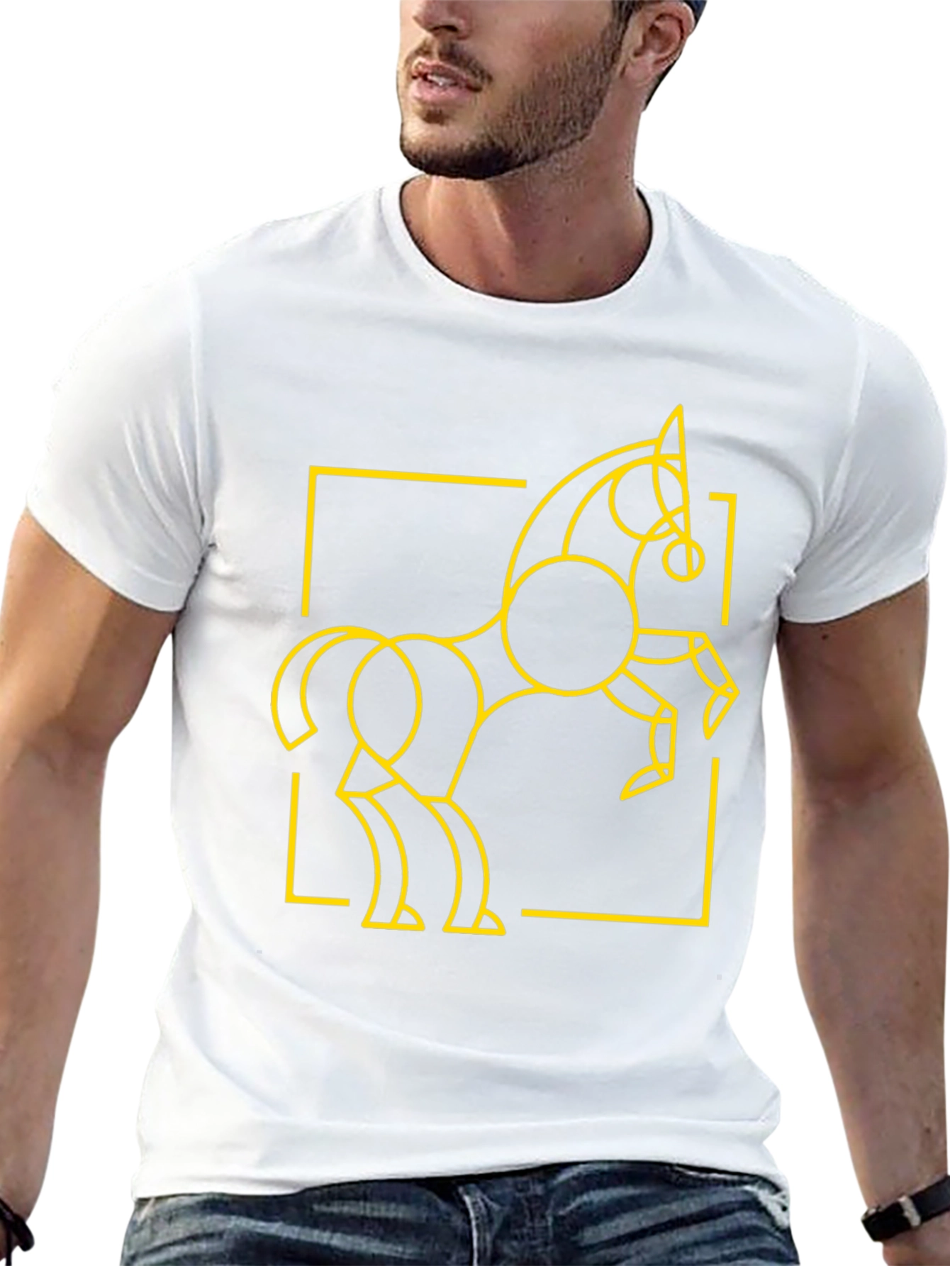 Geometric Horse T-Shirt - Modern Art Design