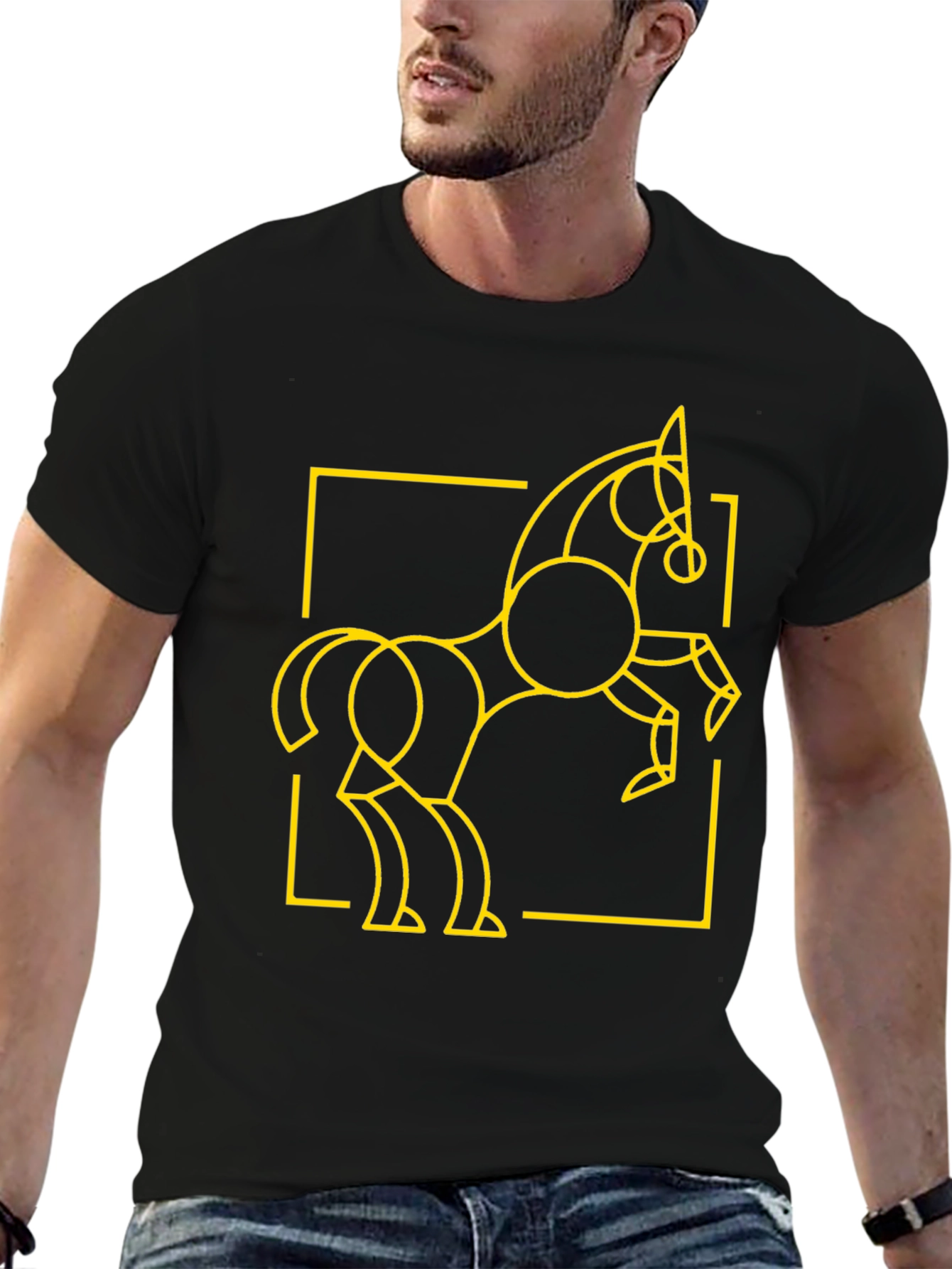 Geometric Horse T-Shirt - Modern Art Design
