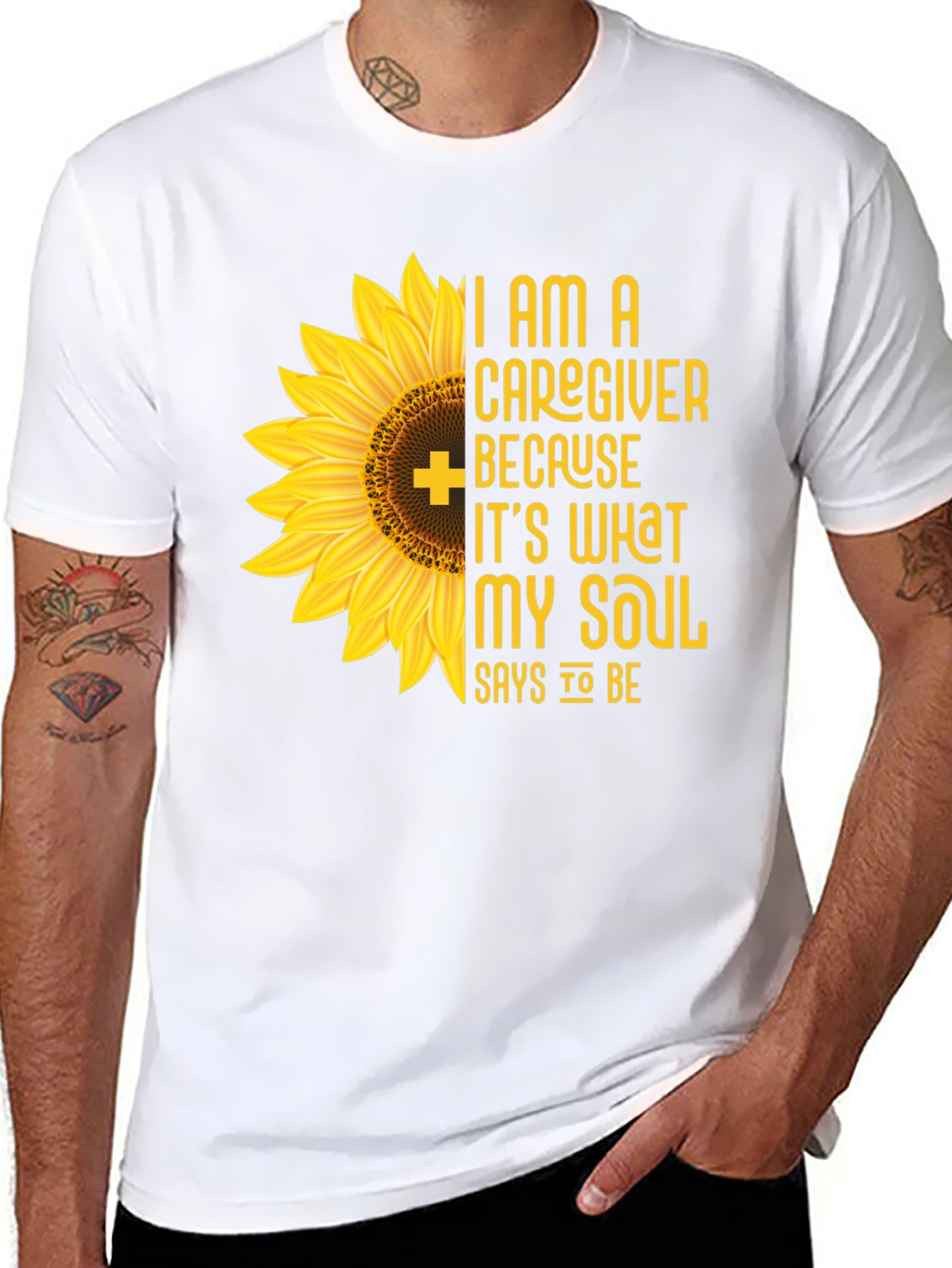Caregiver Sunflower Graphic T-Shirt