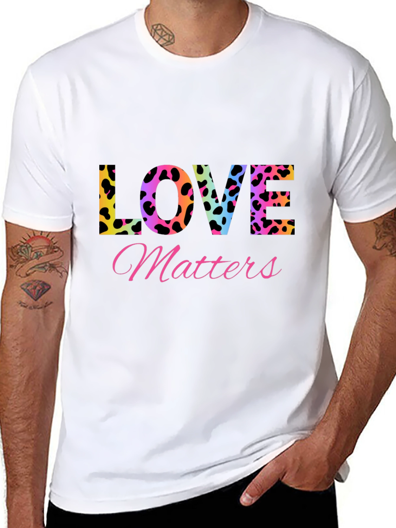 Love Matters T-Shirt - Leopard Print