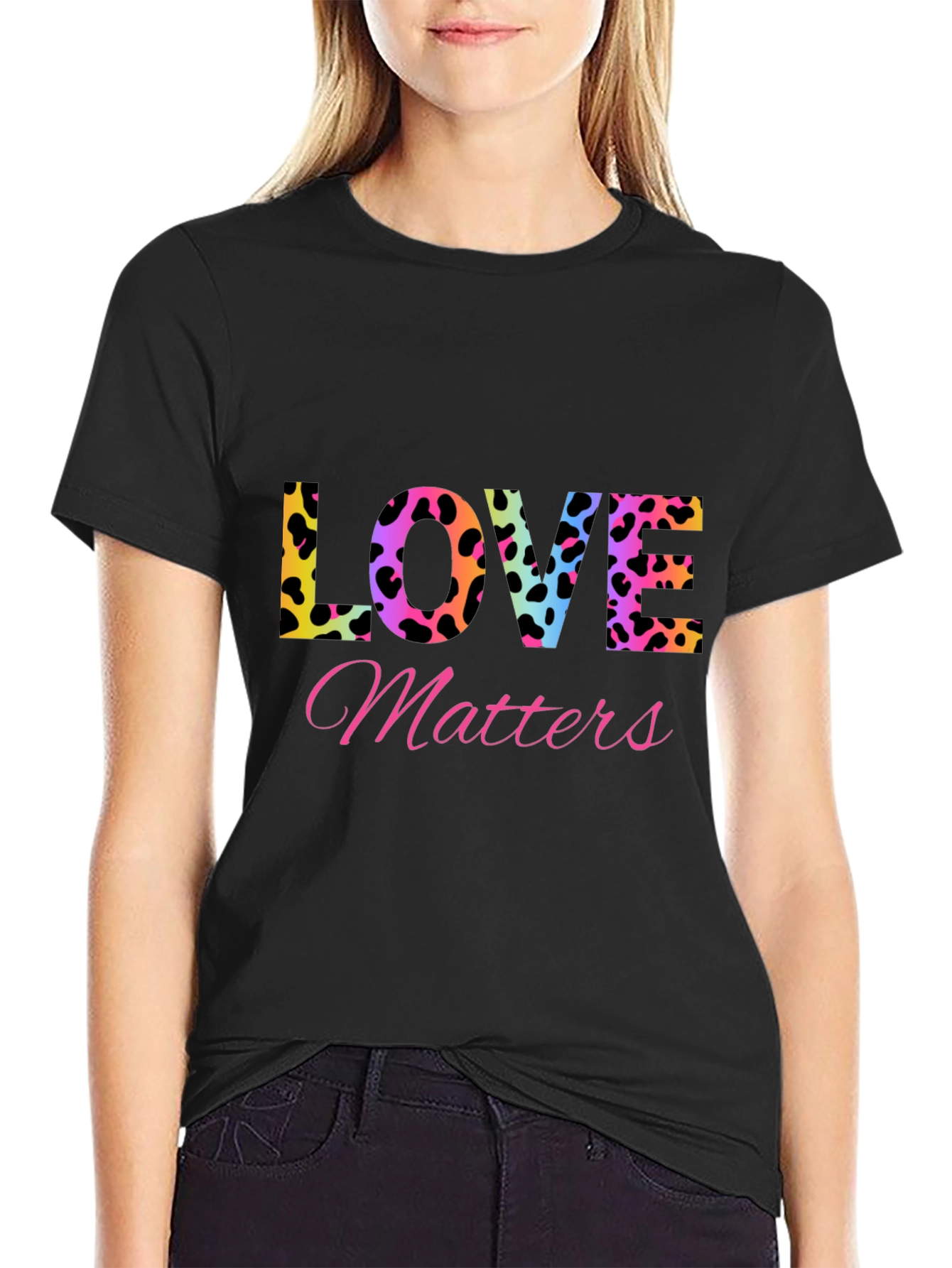 Love Matters T-Shirt - Leopard Print