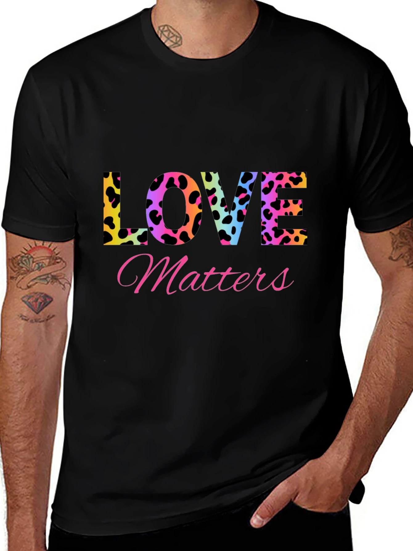 Love Matters T-Shirt - Leopard Print