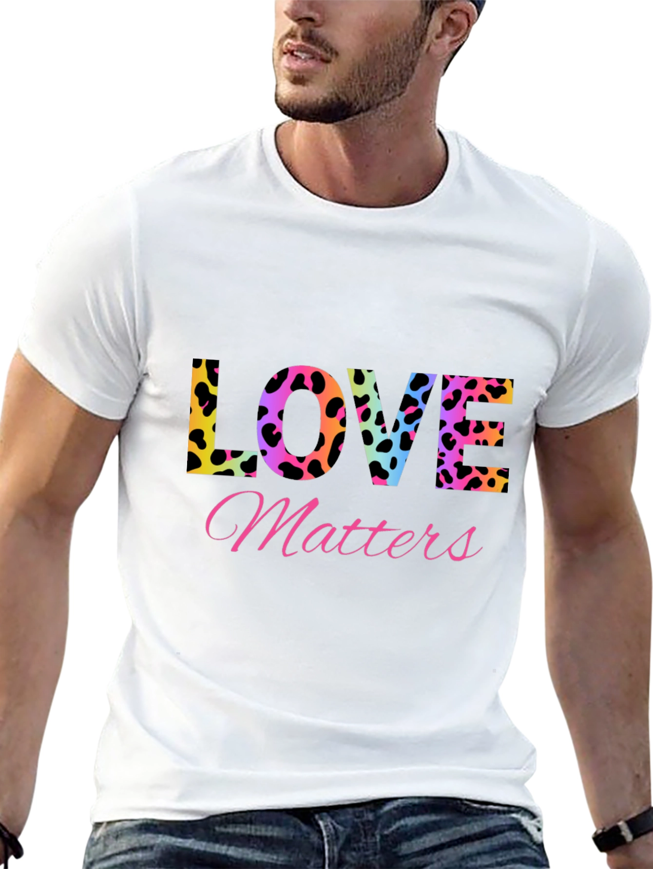 Love Matters T-Shirt - Leopard Print