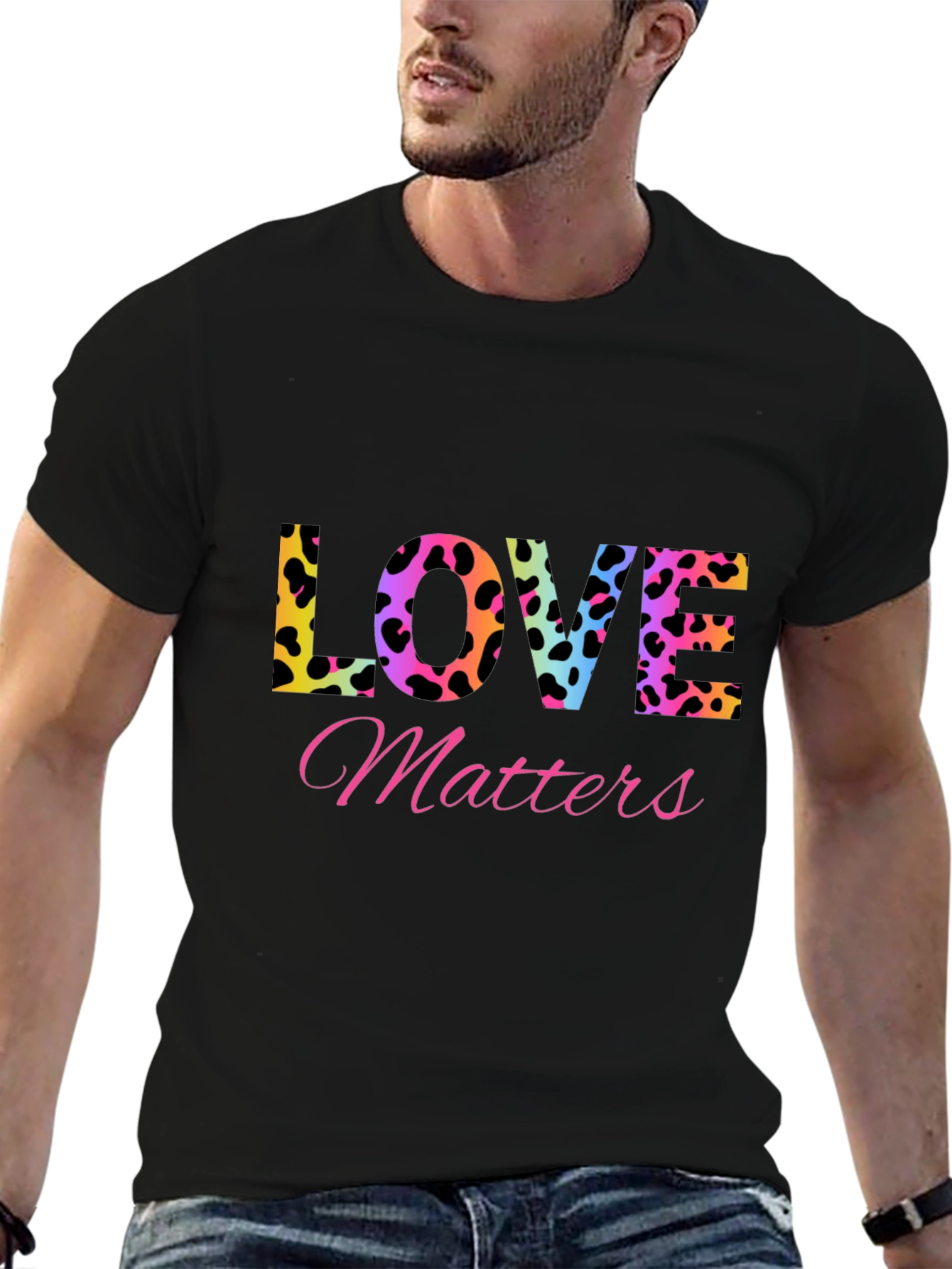 Love Matters T-Shirt - Leopard Print