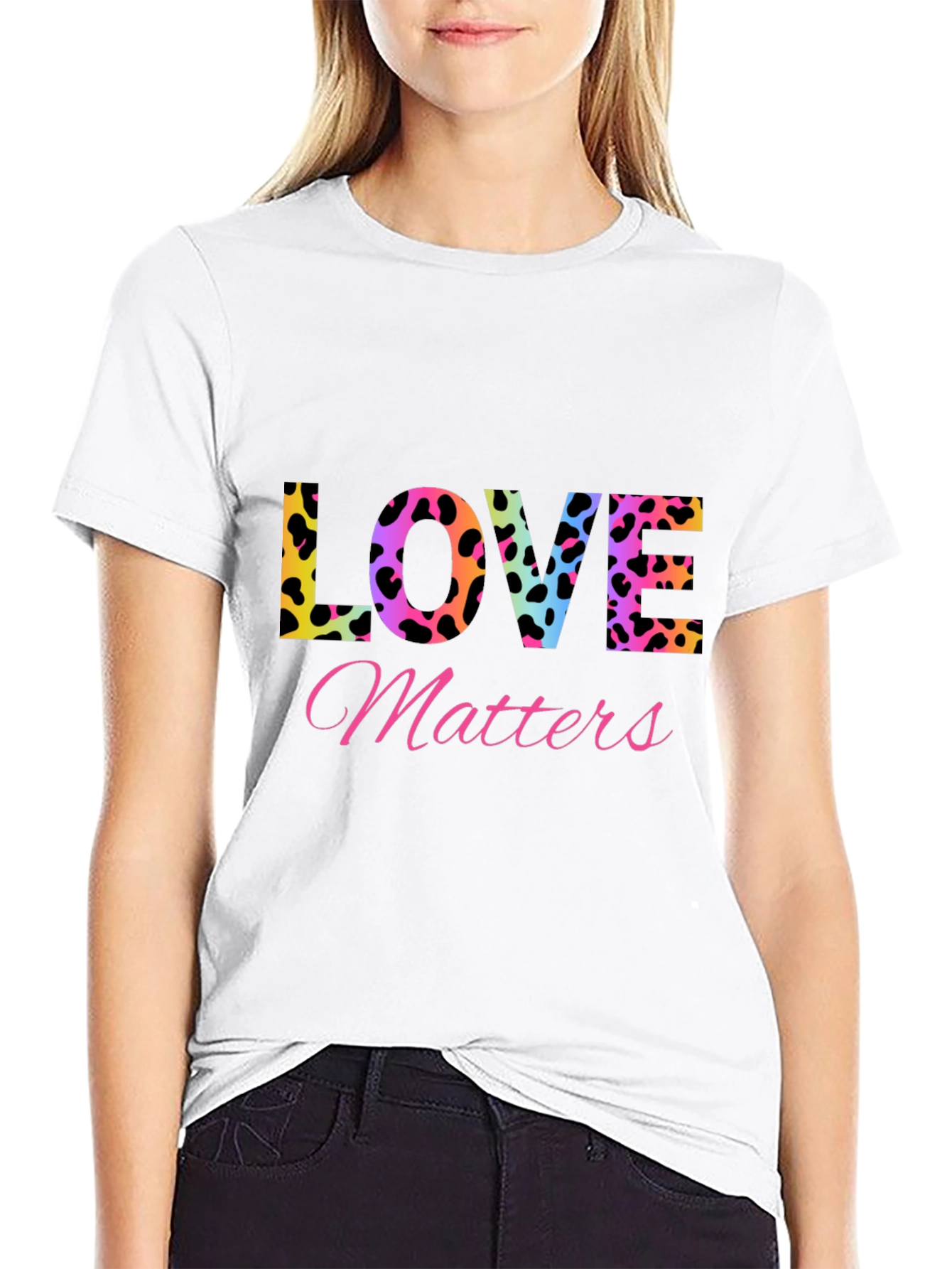 Love Matters T-Shirt - Leopard Print