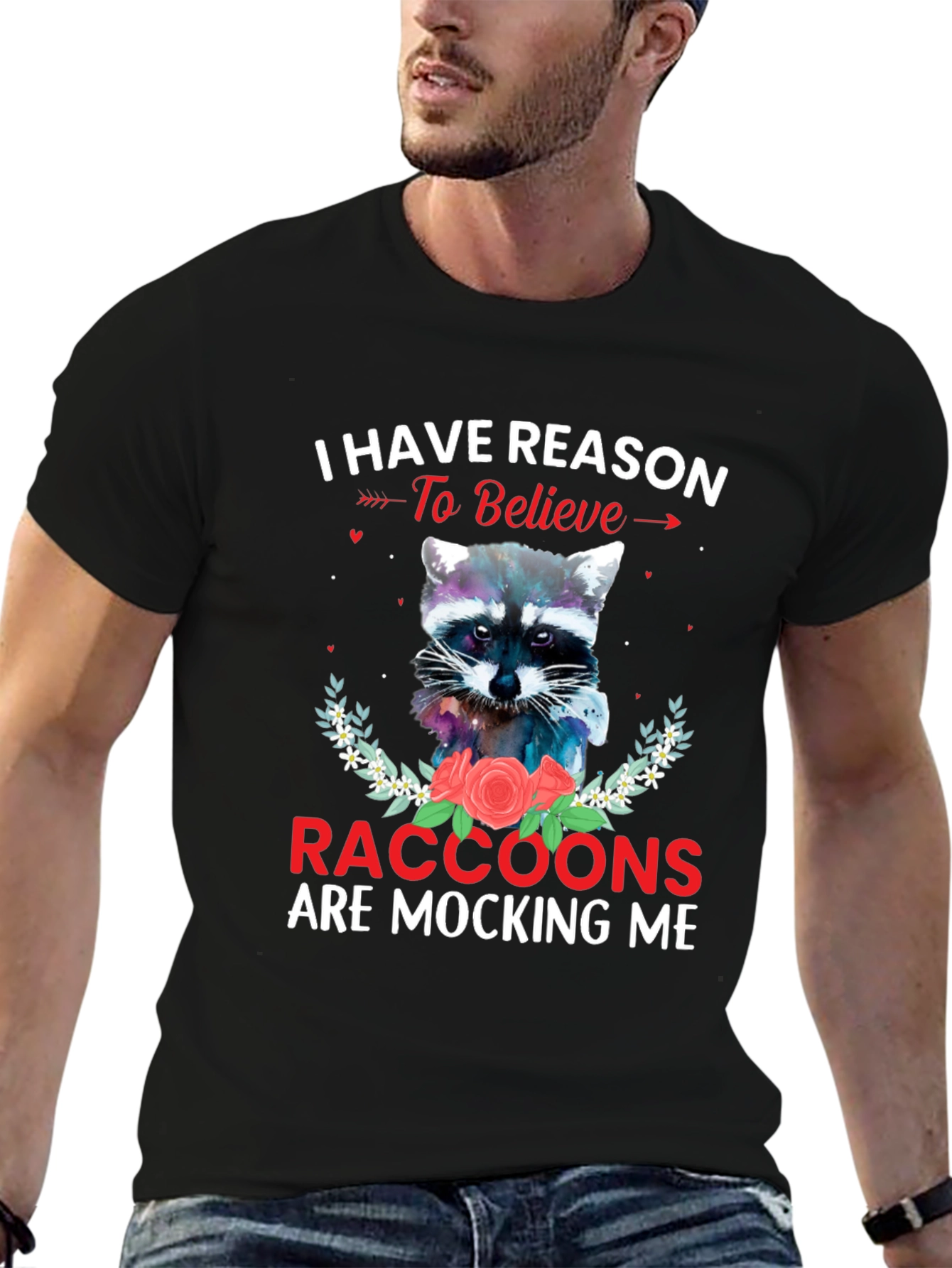 Raccoon Mocking T-Shirt - Humorous Graphic Tee
