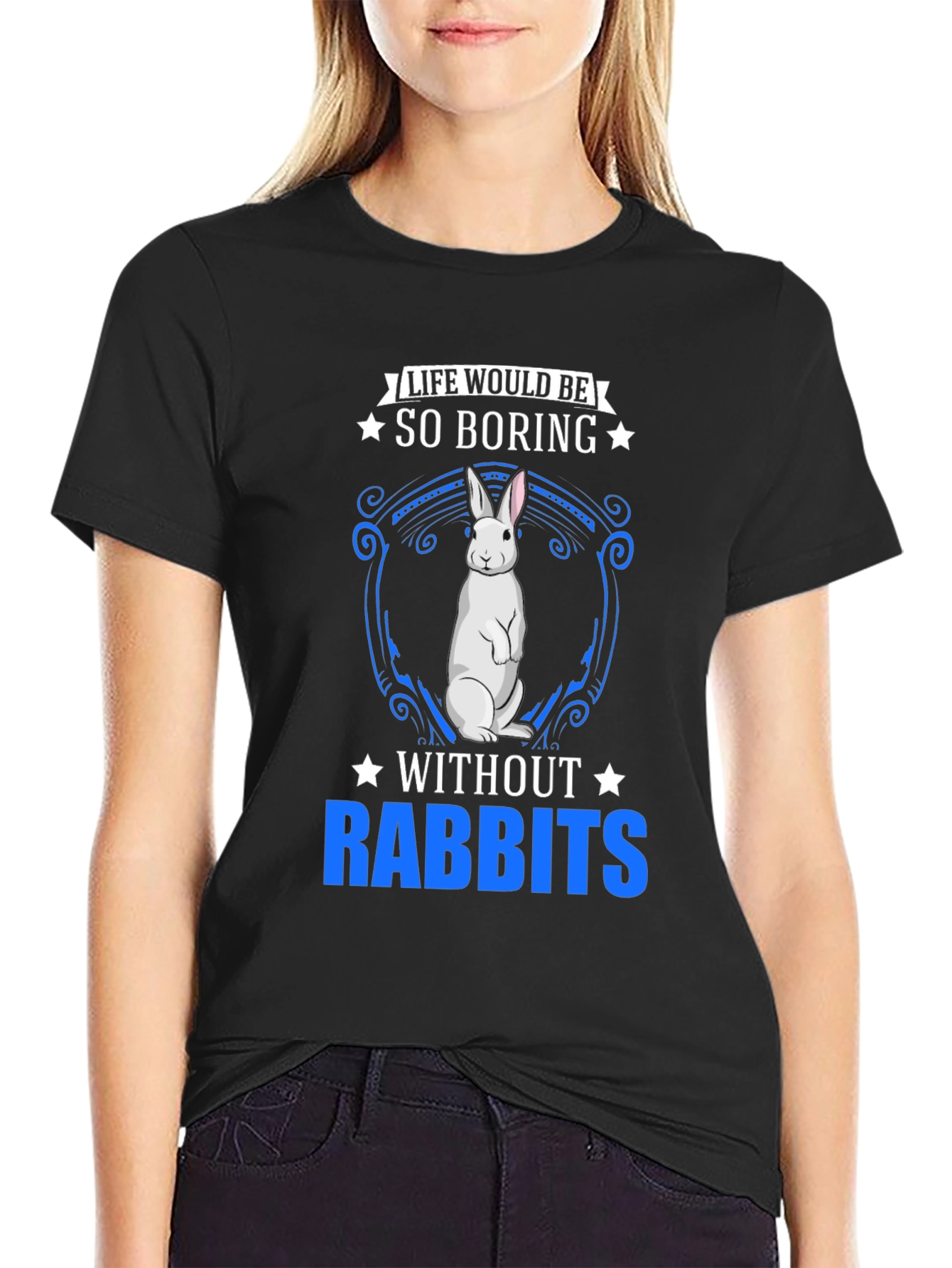 Life Without Rabbits? Funny Bunny Graphic Tee