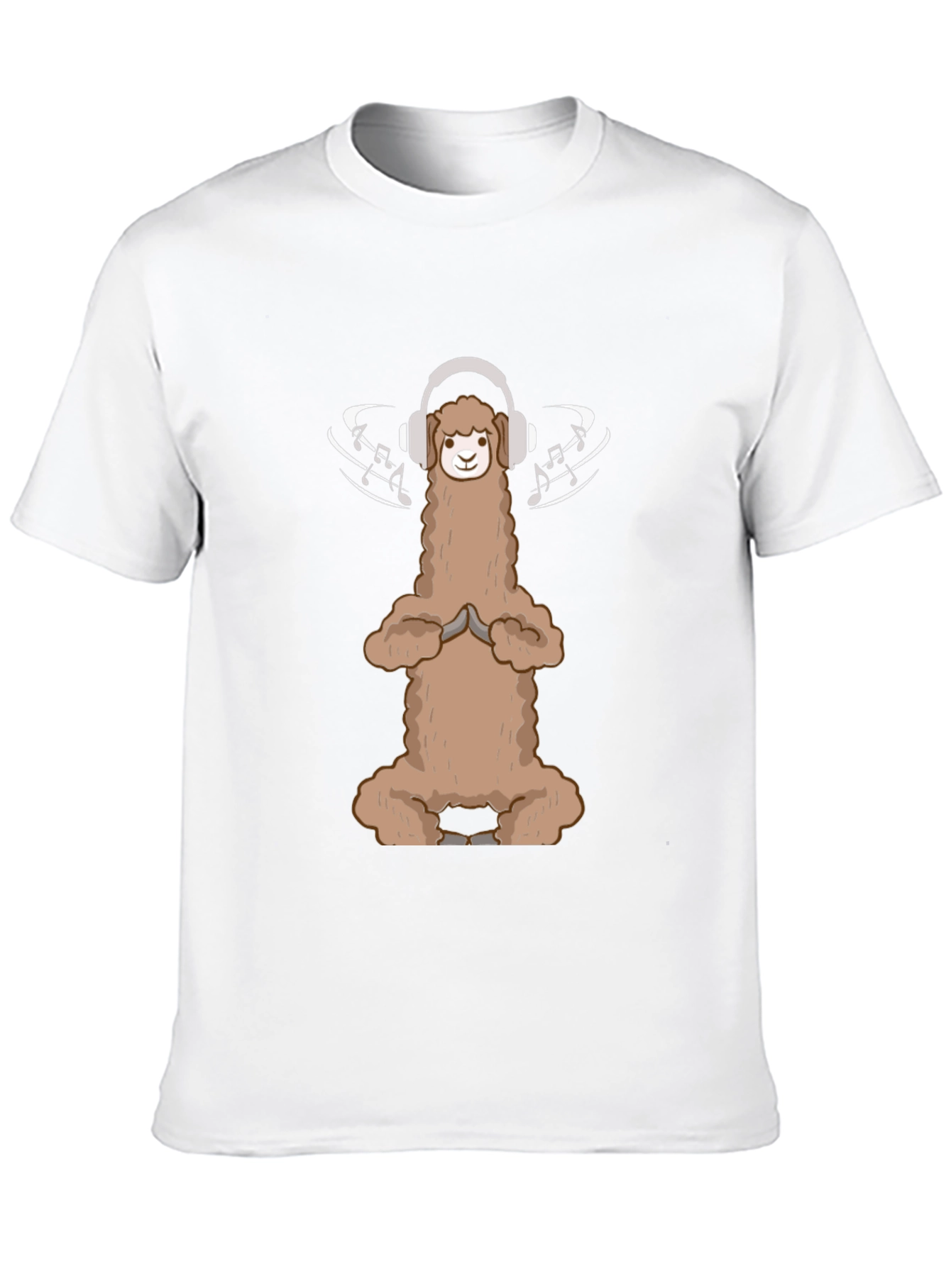 Llama Music Lover T-Shirt Funny Alpaca Headphones Tee