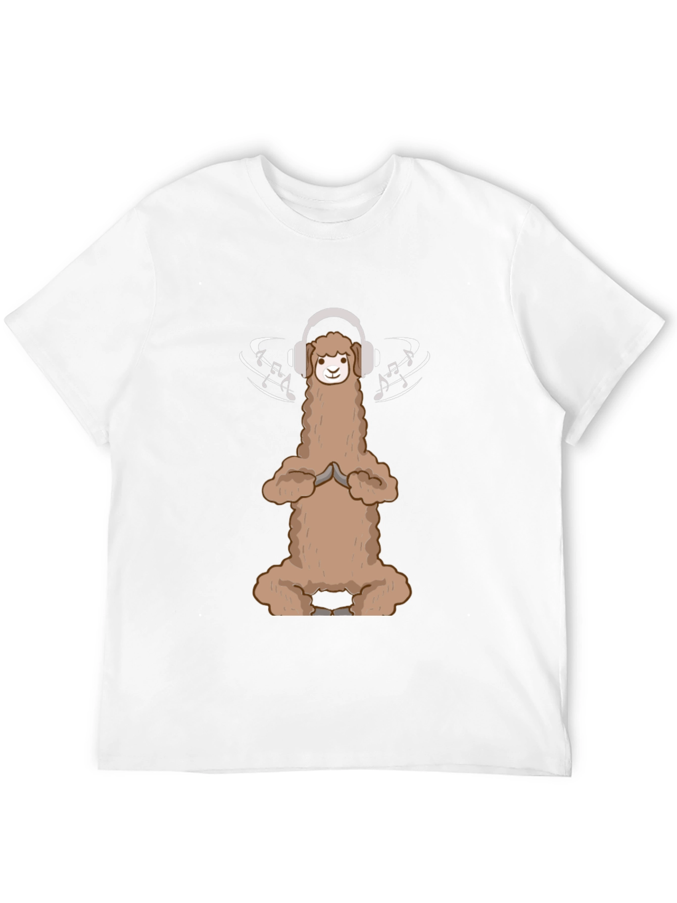 Llama Music Lover T-Shirt Funny Alpaca Headphones Tee